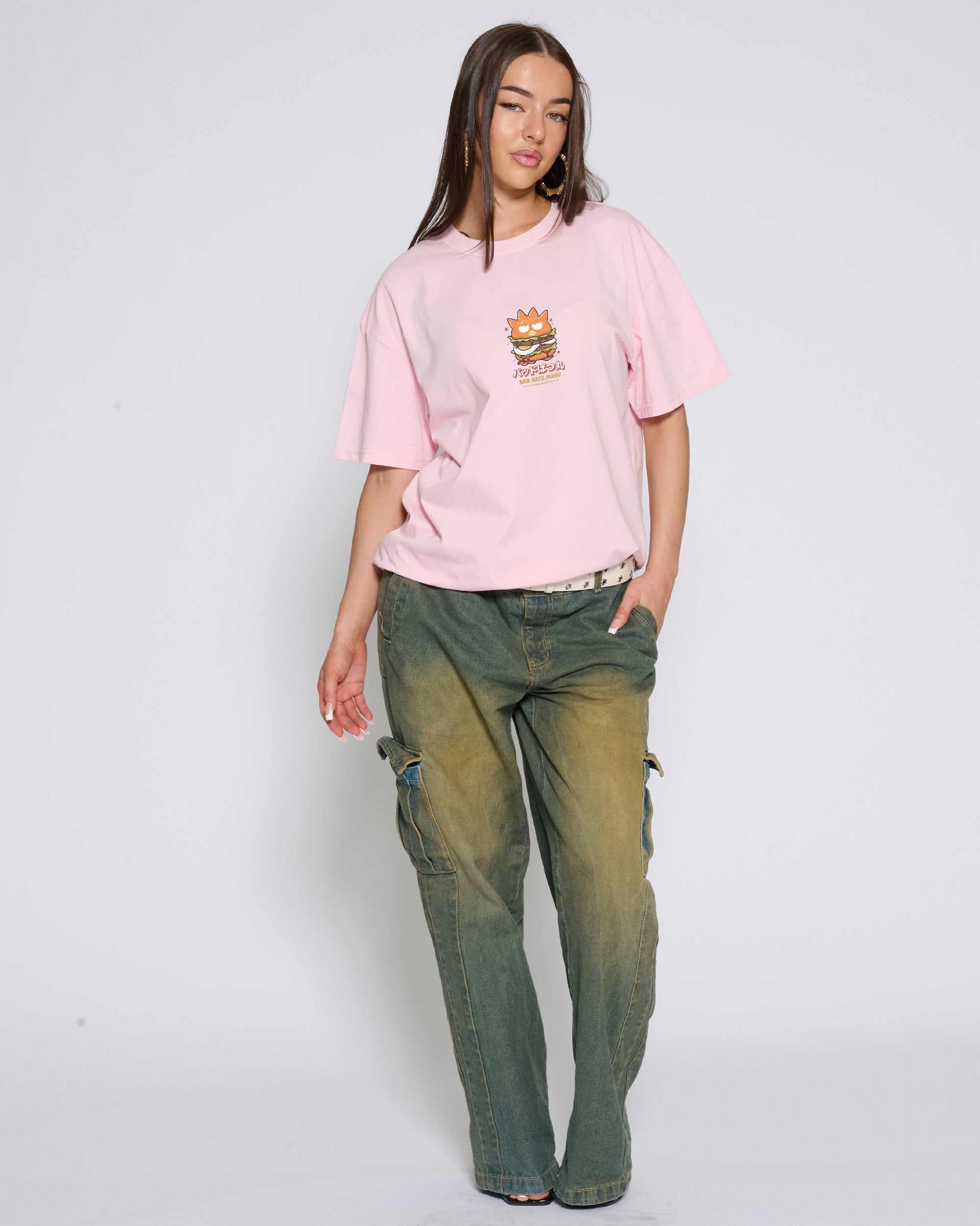 Bad Badtz-Maru Burger T-Shirt Official Hello Kitty and Friends collab Threadheads