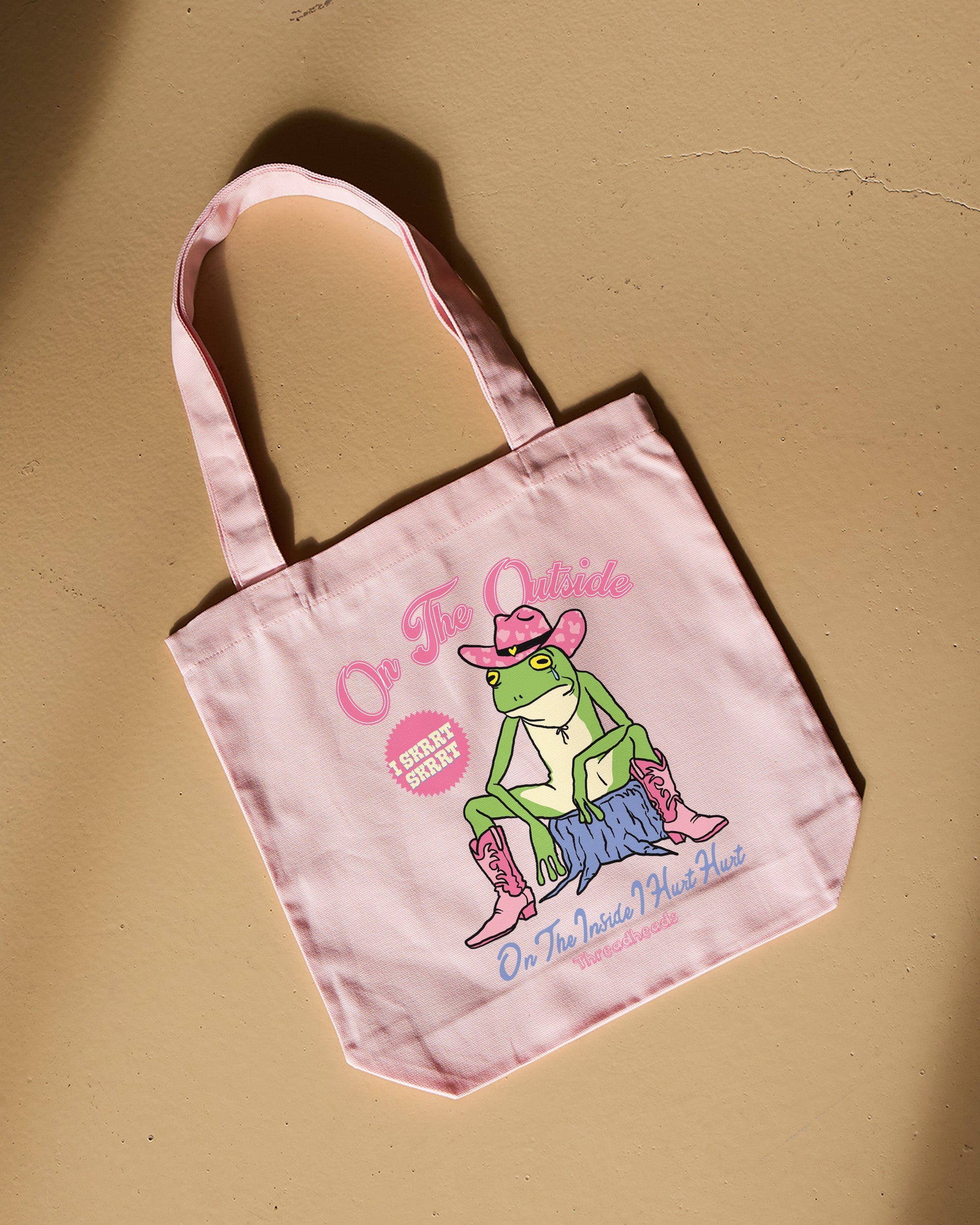 On the Outside I Skrrt Skrrt Tote Bag Australia Online Pink