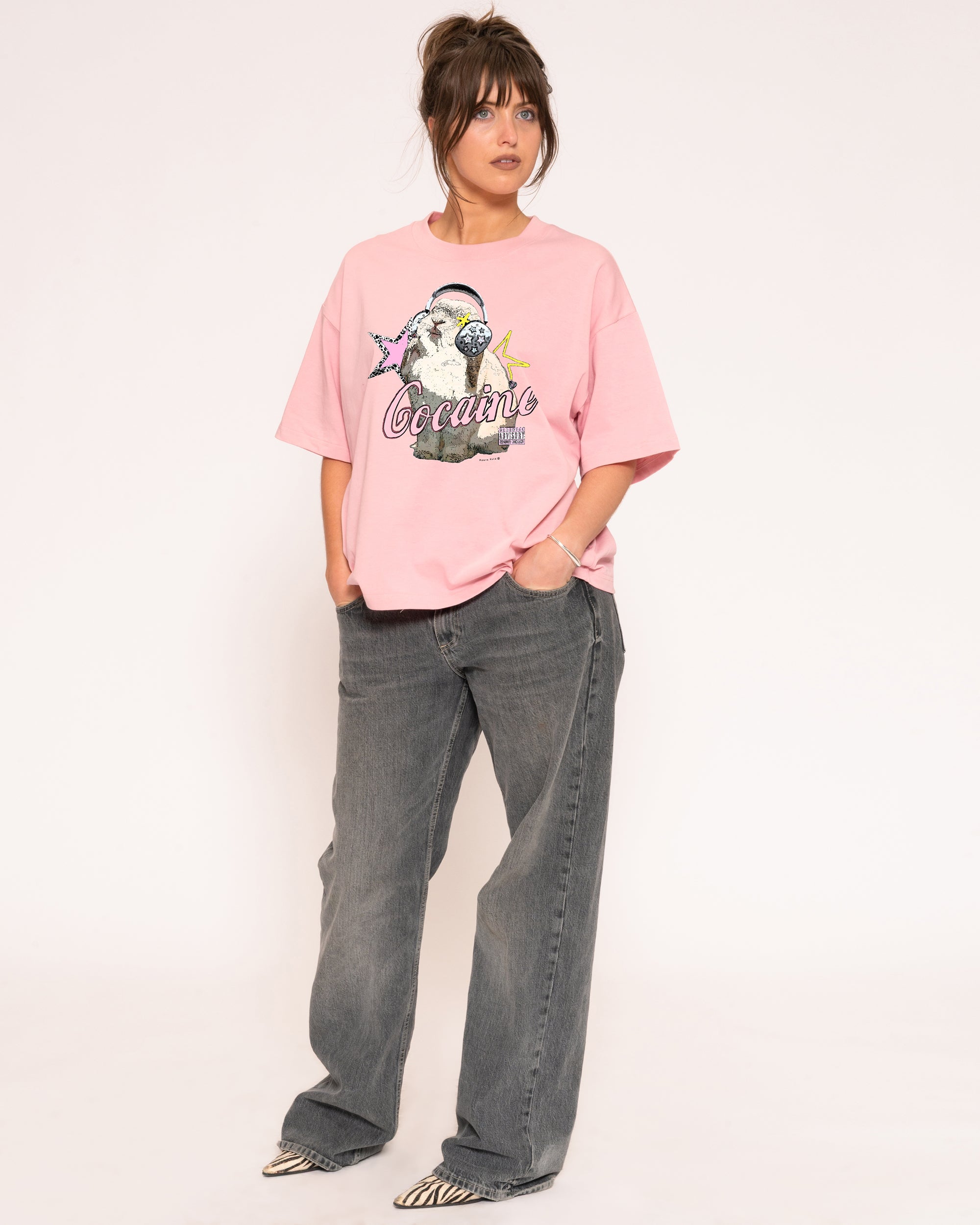 Euphoria Bunny Pink Boxy Crop Tee