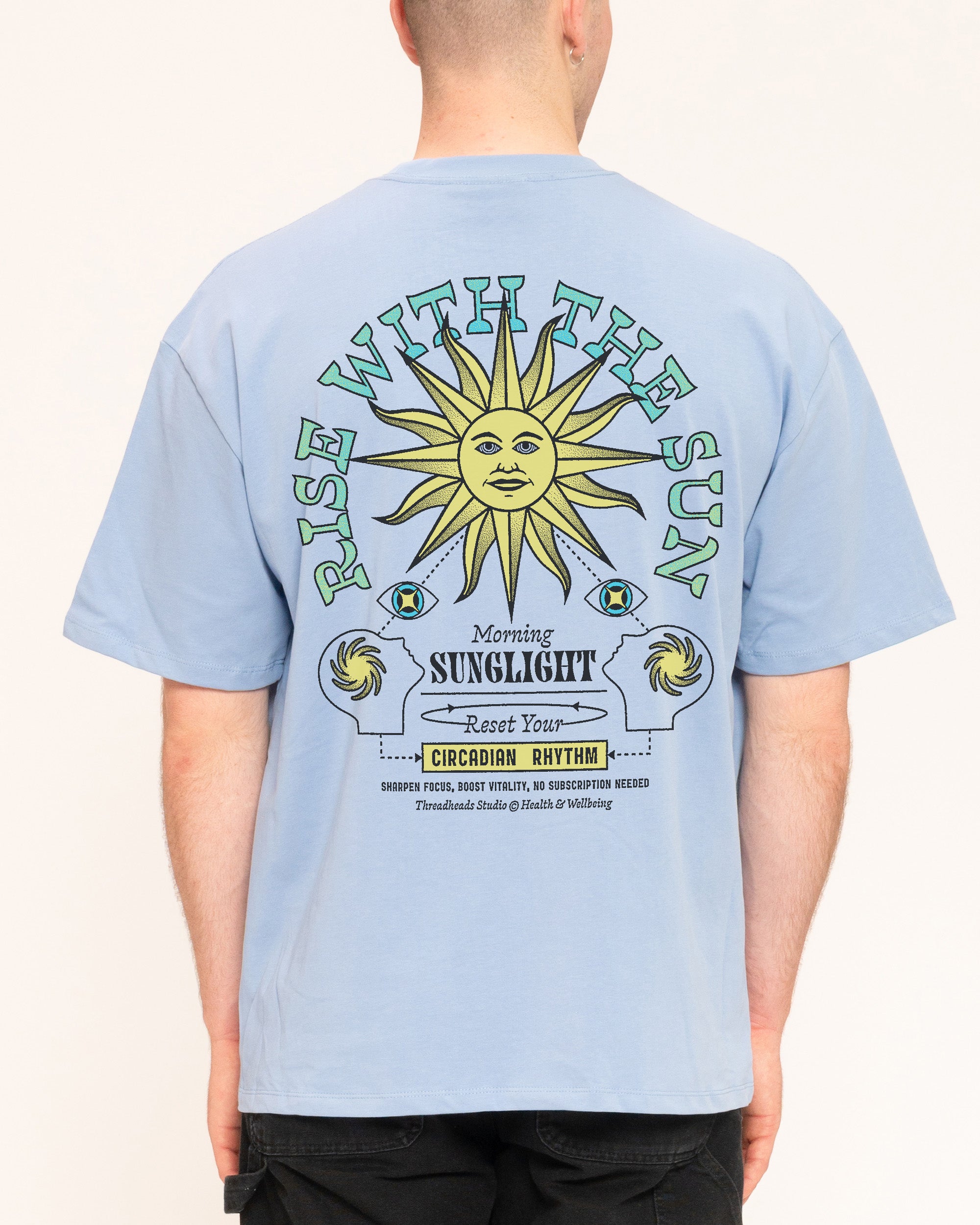Rise With The Sun Blue Oversized Tee