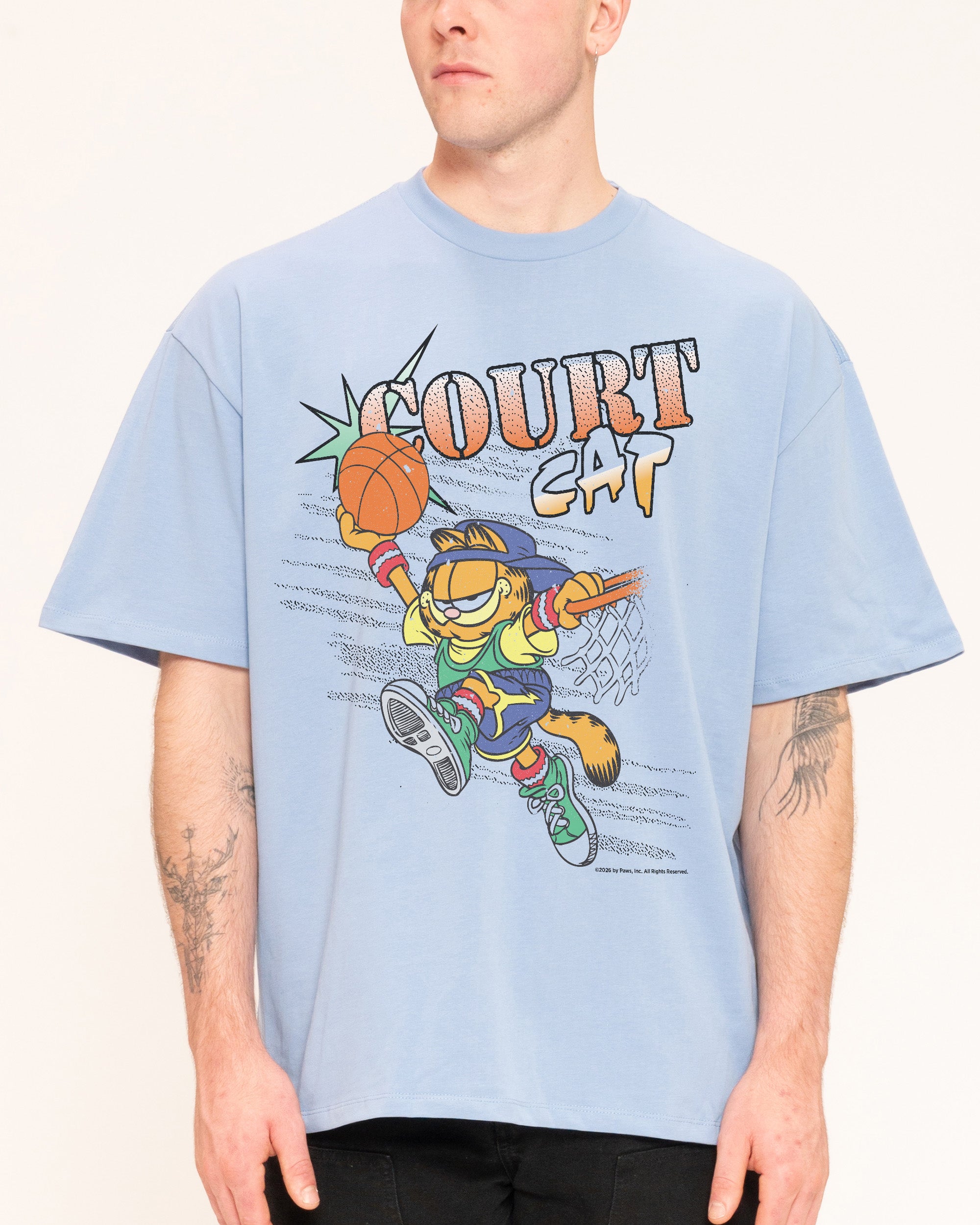 Court Cat Blue Oversized Tee
