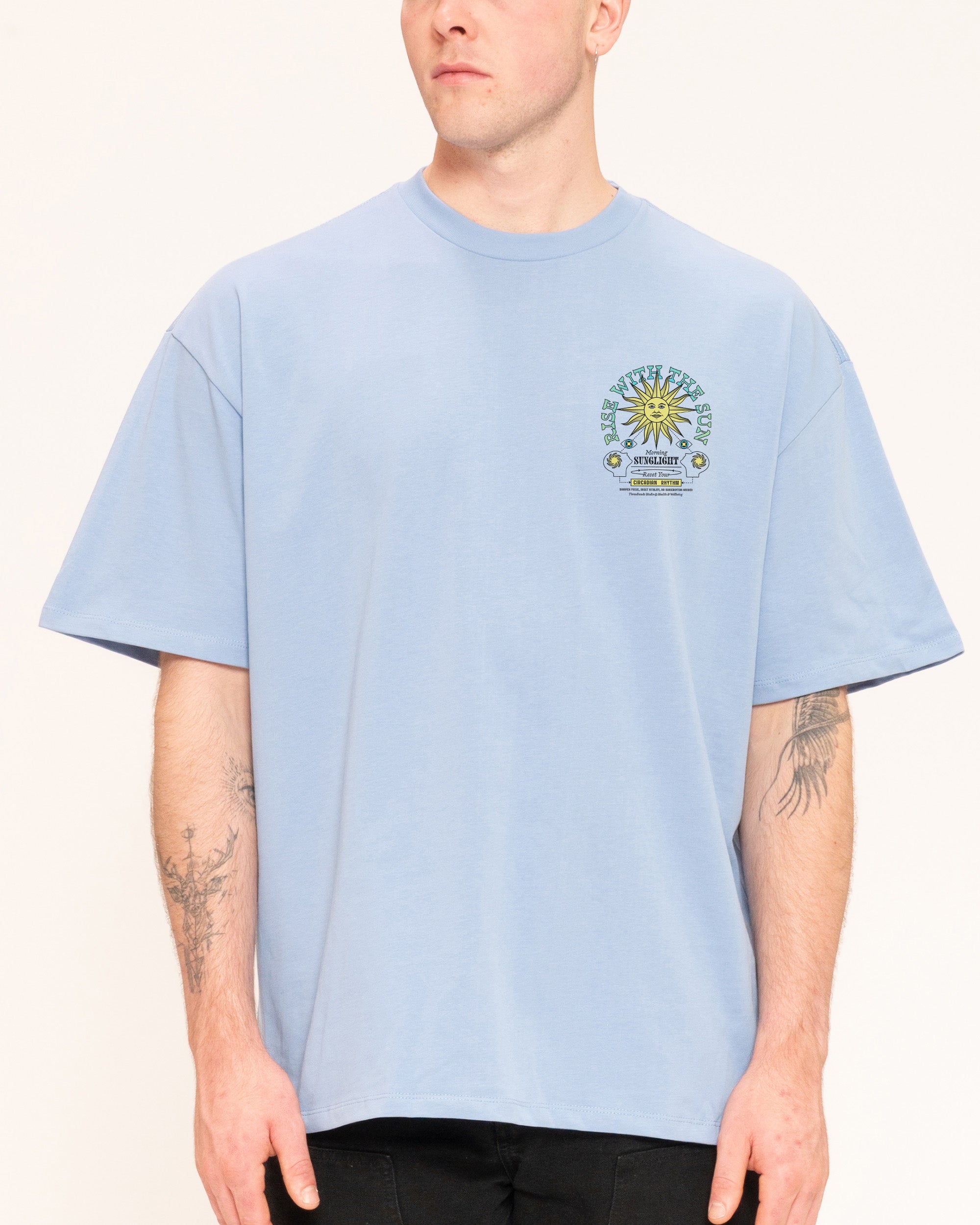 Rise With The Sun Blue Oversized Tee