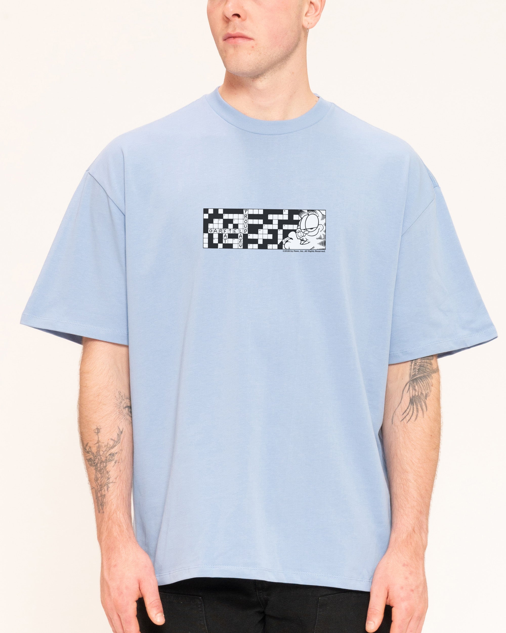 Cross Cat Blue Oversized Tee