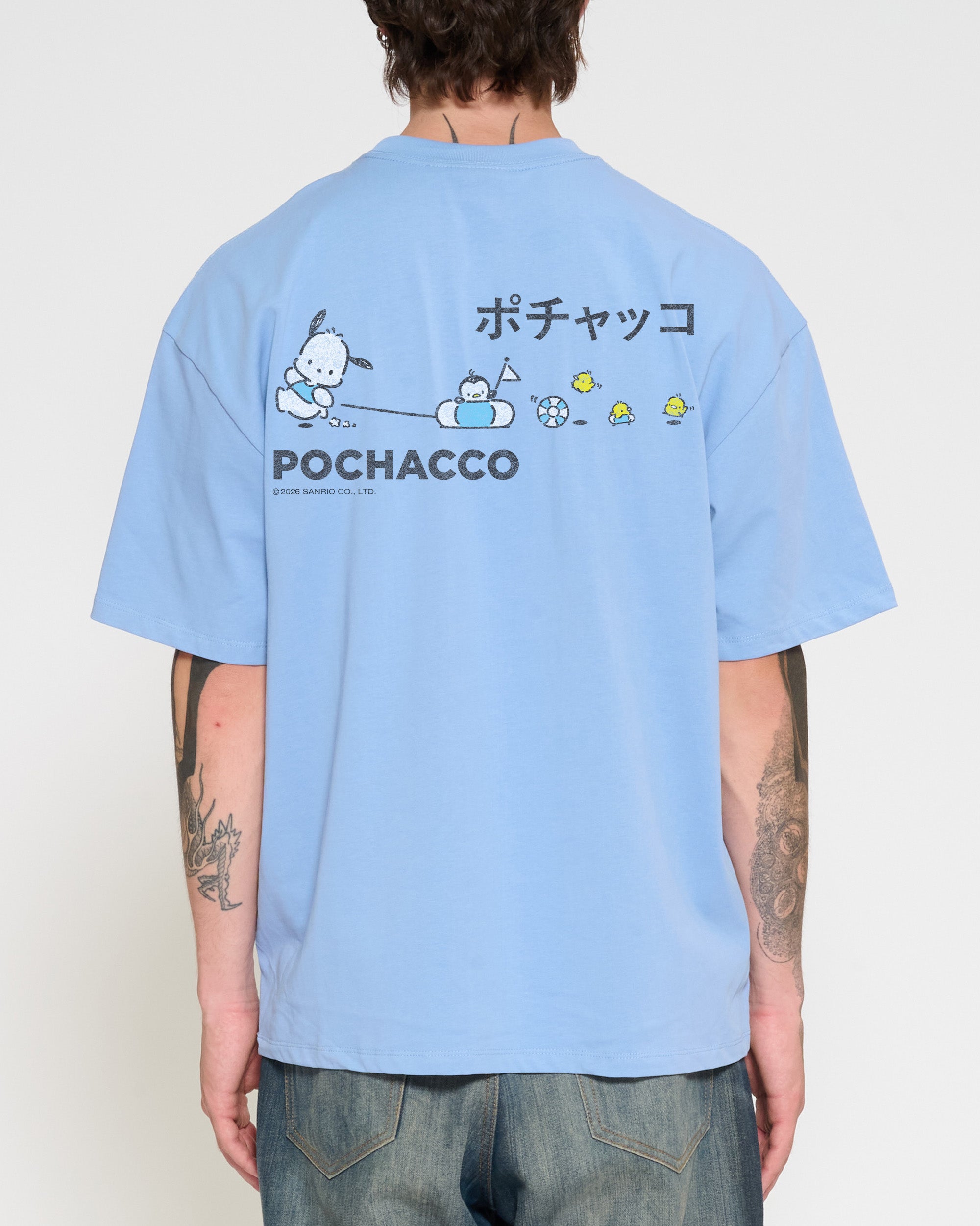 Pochacco Summer Stroll Oversized Tee Official Hello Kitty and Friends collab Threadheads
