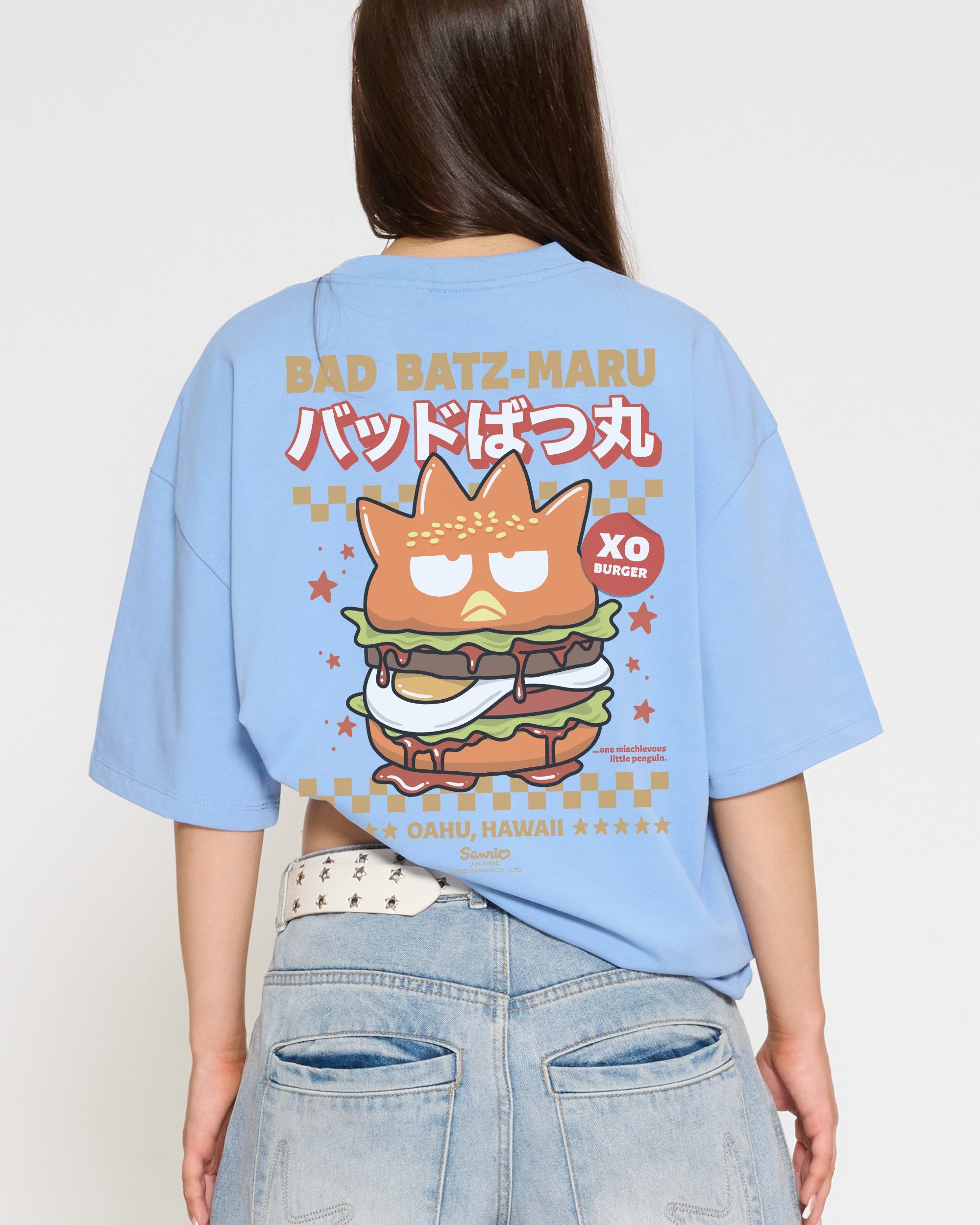 Bad Badtz-Maru Burger Oversized Tee Official Hello Kitty and Friends collab Threadheads