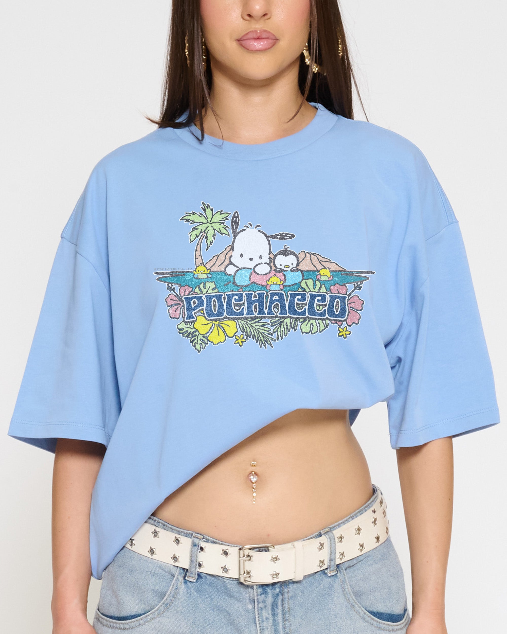 Pochacco Summer Friends Oversized Tee Official Hello Kitty and Friends collab Threadheads