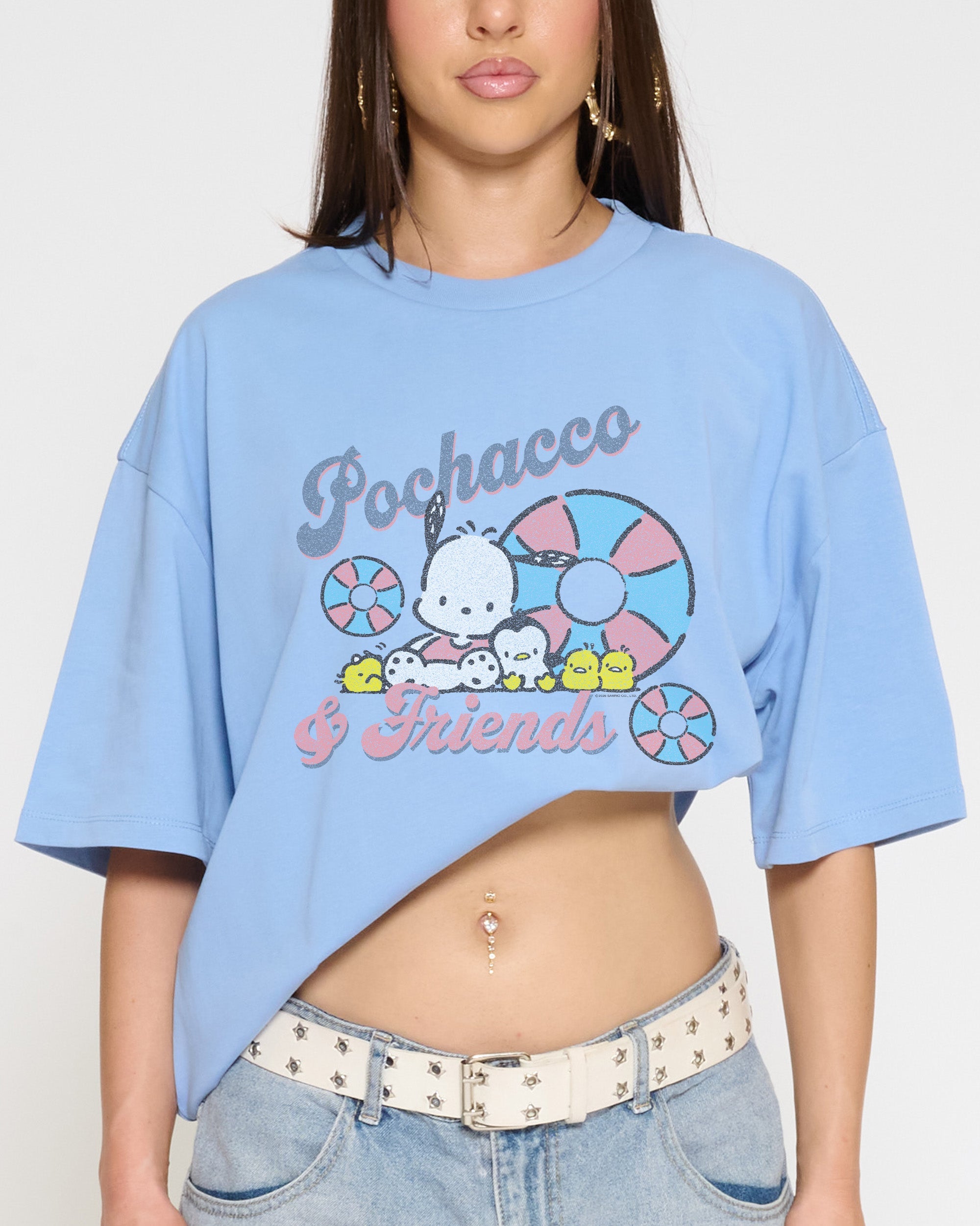 Pochacco Summer Oversized Tee Official Hello Kitty and Friends collab Threadheads