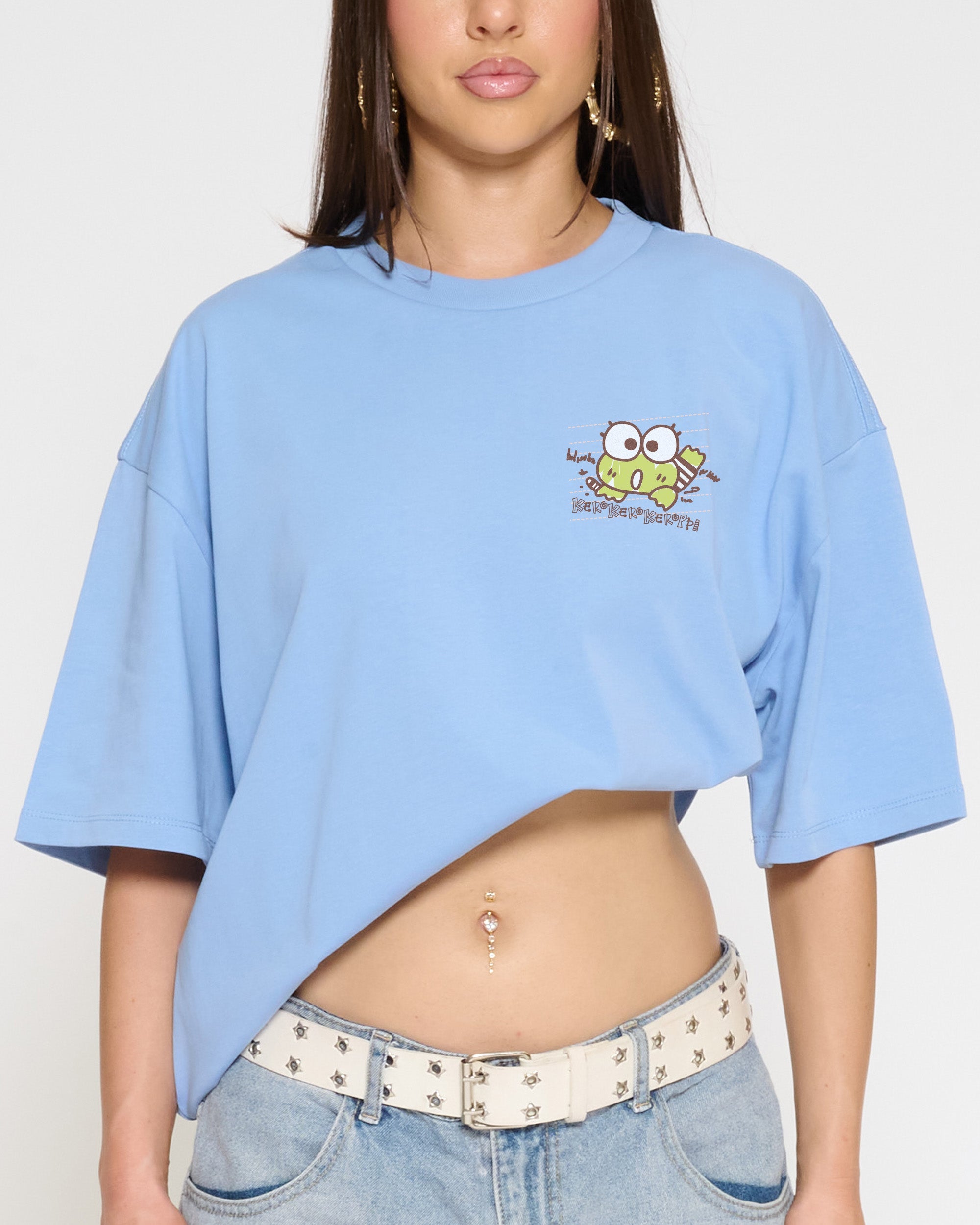 Keroppi Scribble Oversized Tee Official Hello Kitty and Friends collab Threadheads