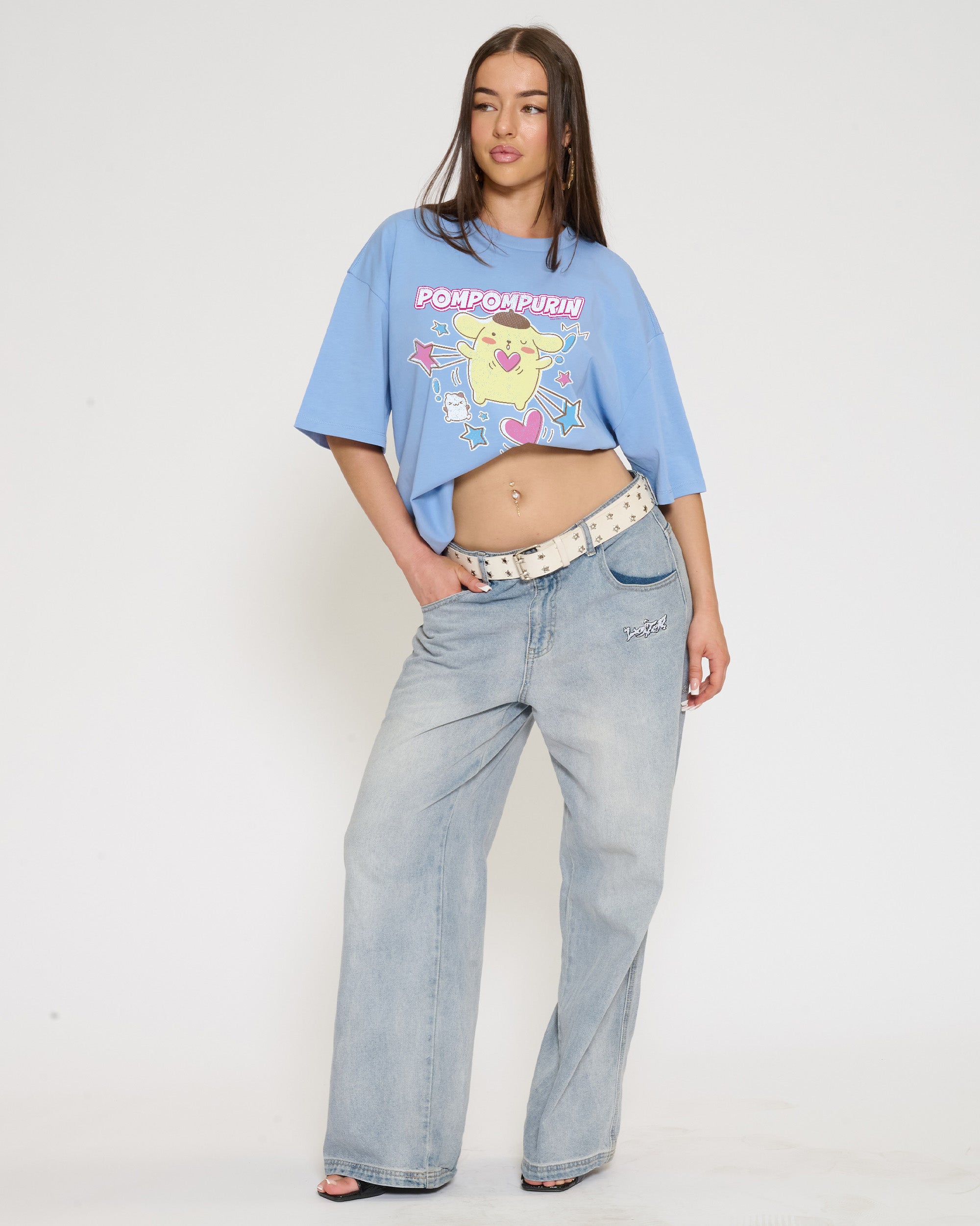 Pompompurin Hearts Oversized Tee Official Hello Kitty and Friends collab Threadheads