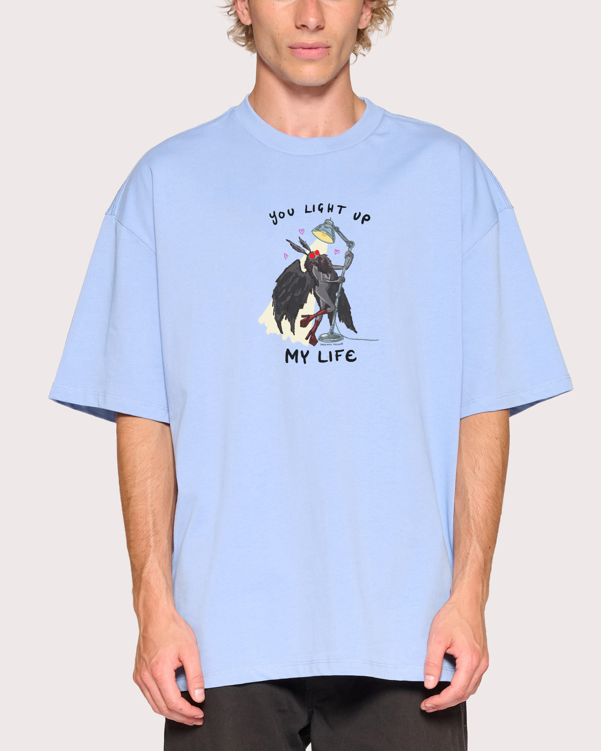 You Light Up My Life Powder Blue Oversized Tee