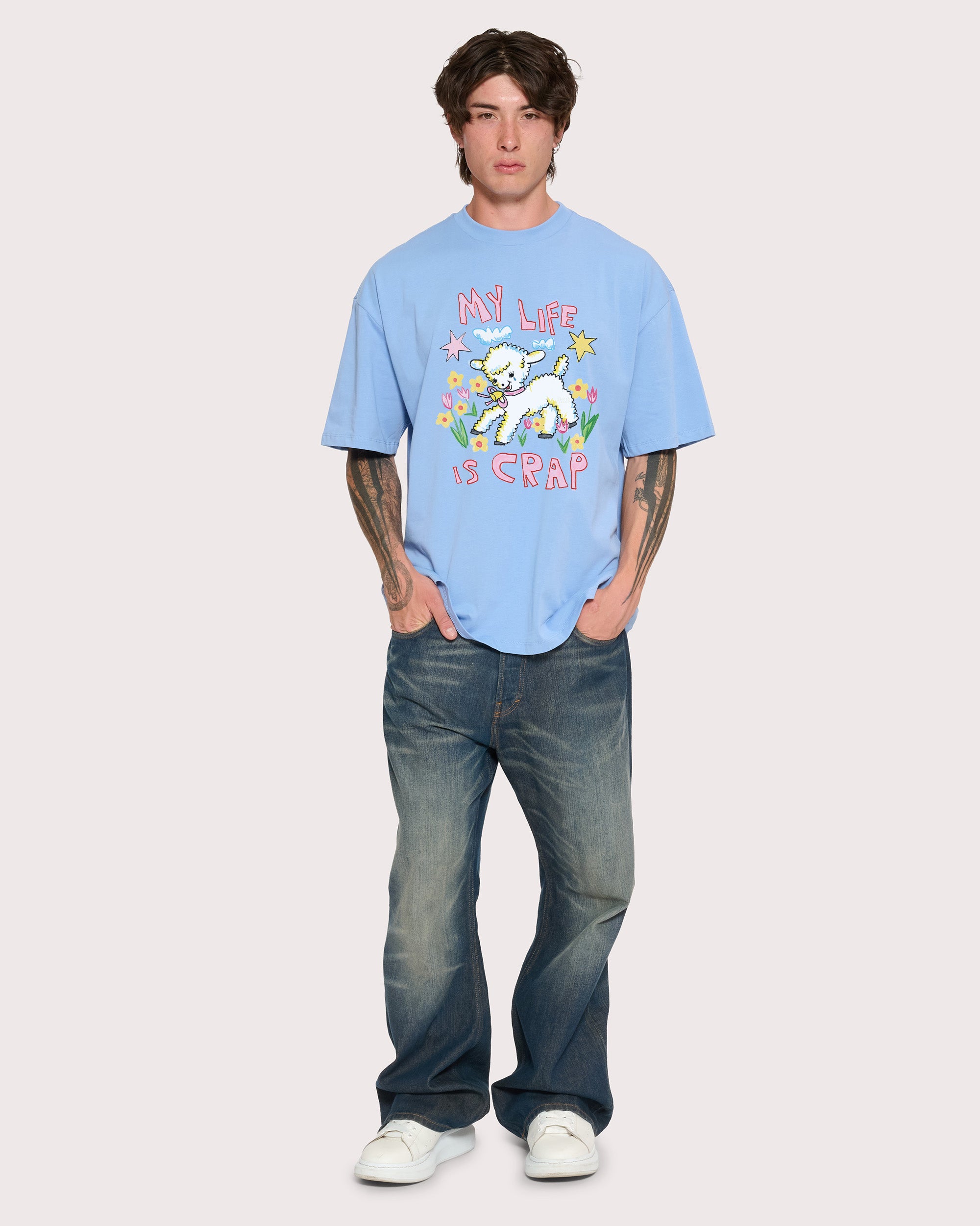 My Life is Crap Powder Blue Oversized Tee