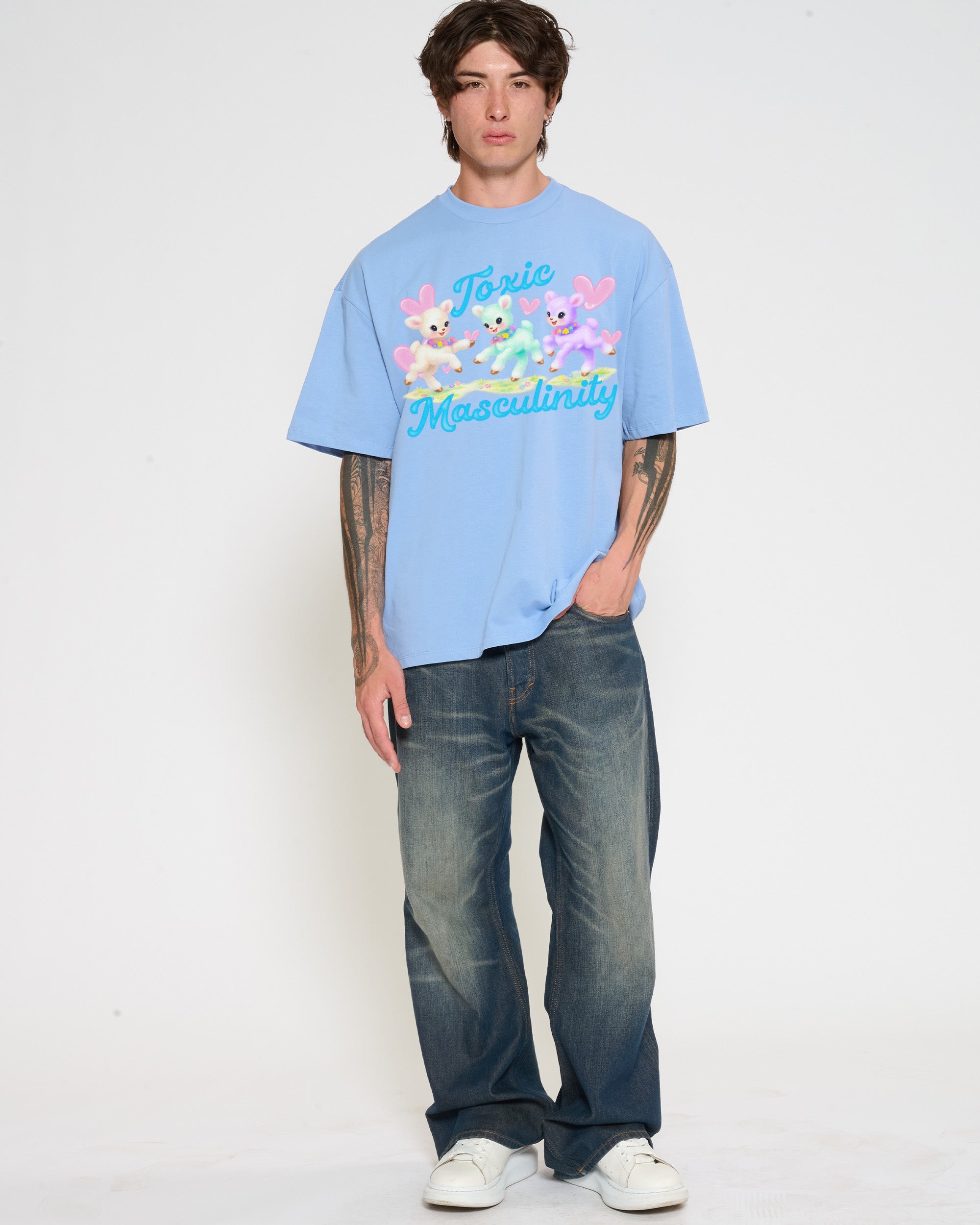 Toxic Masculinity Powder Blue Oversized Tee