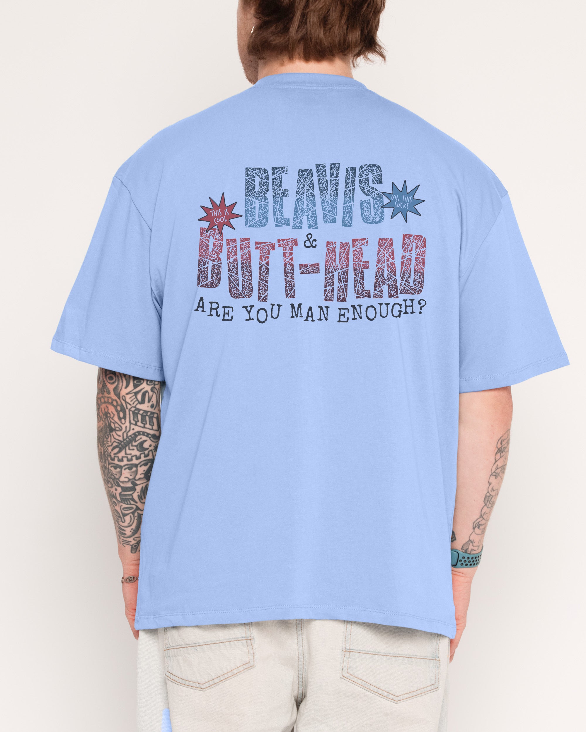 Backyard Wrestling Powder Blue Oversized Tee