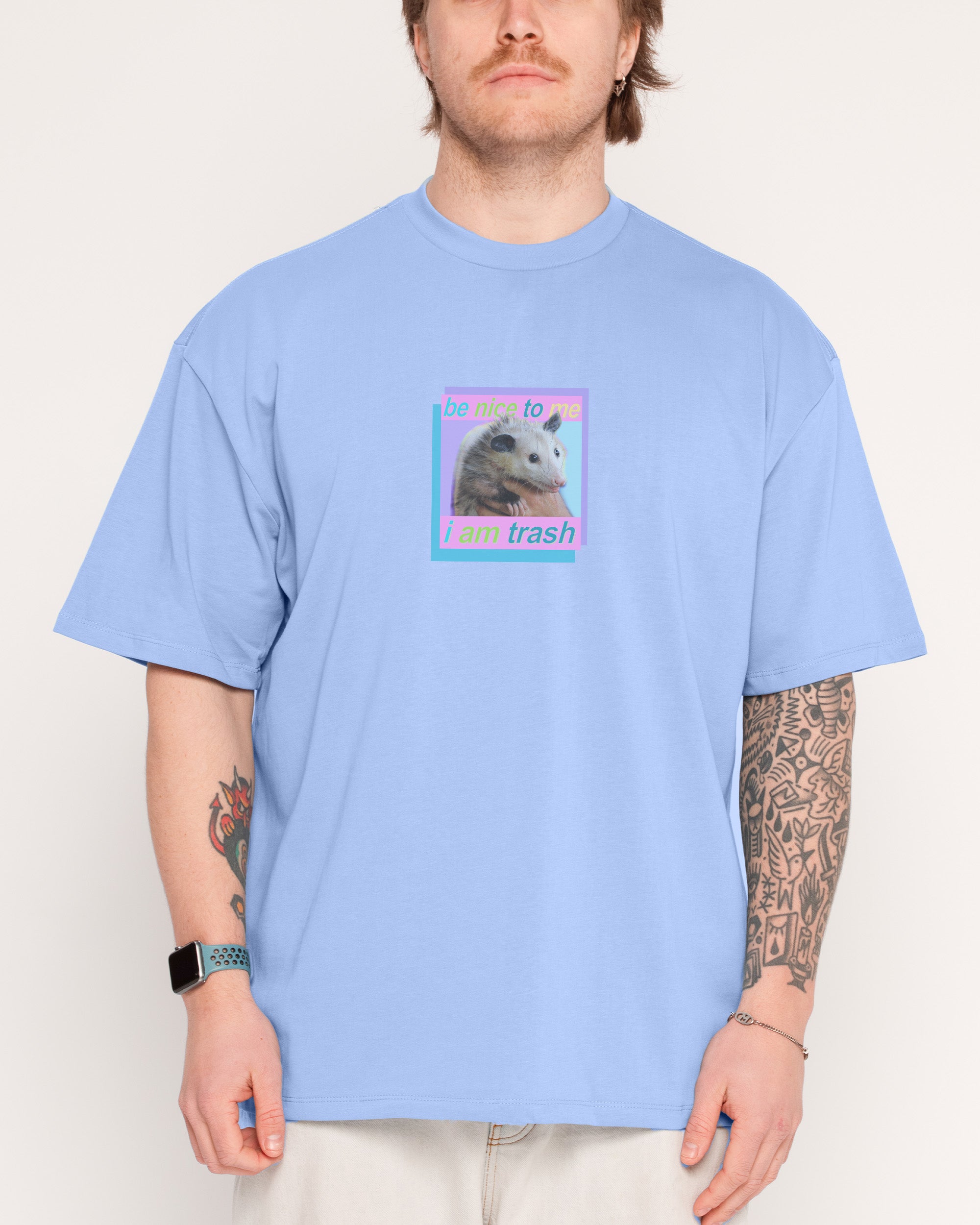 Be Nice to Me Powder Blue Oversized Tee