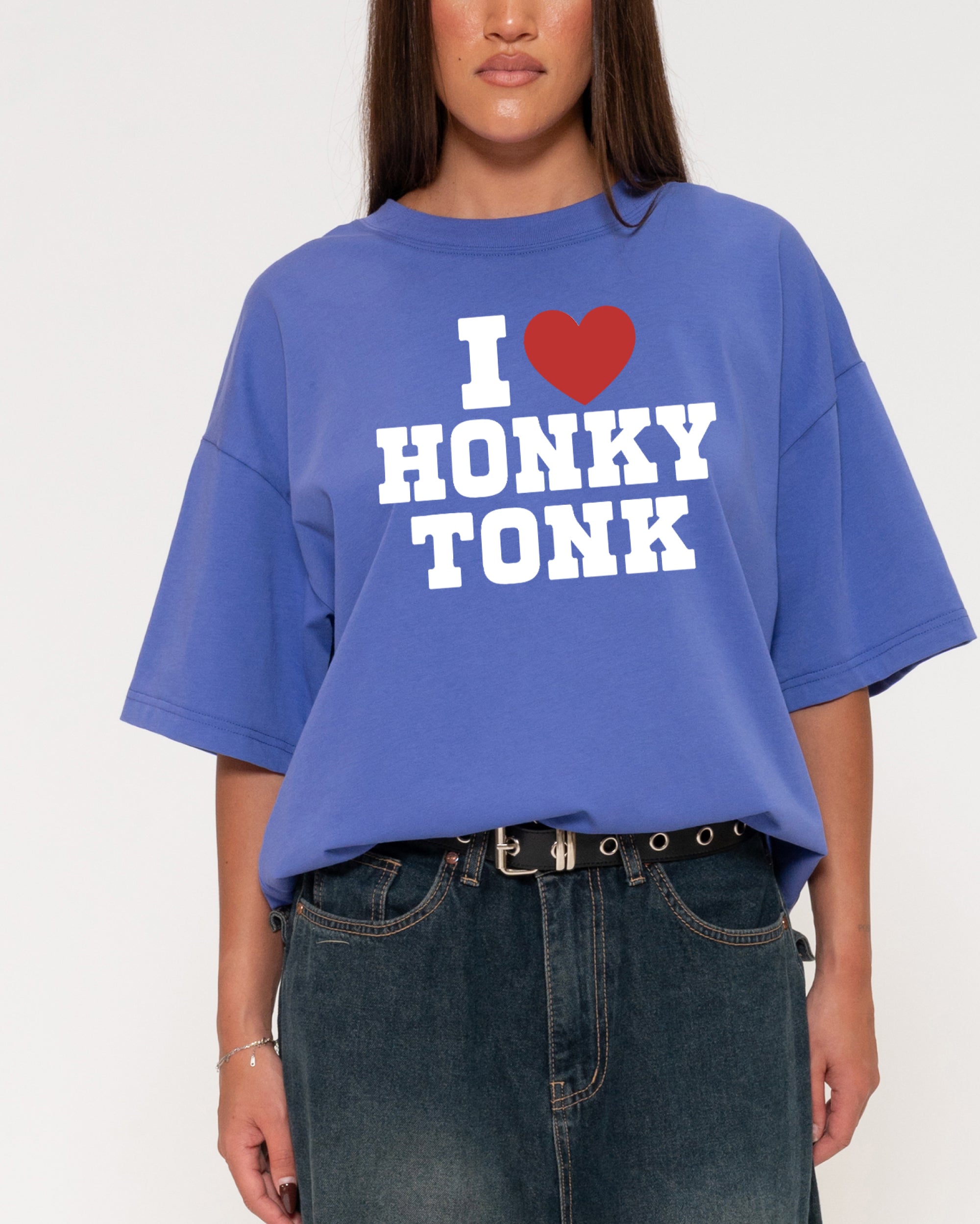 I Love Honky Tonk Purple Boxy Crop Tee
