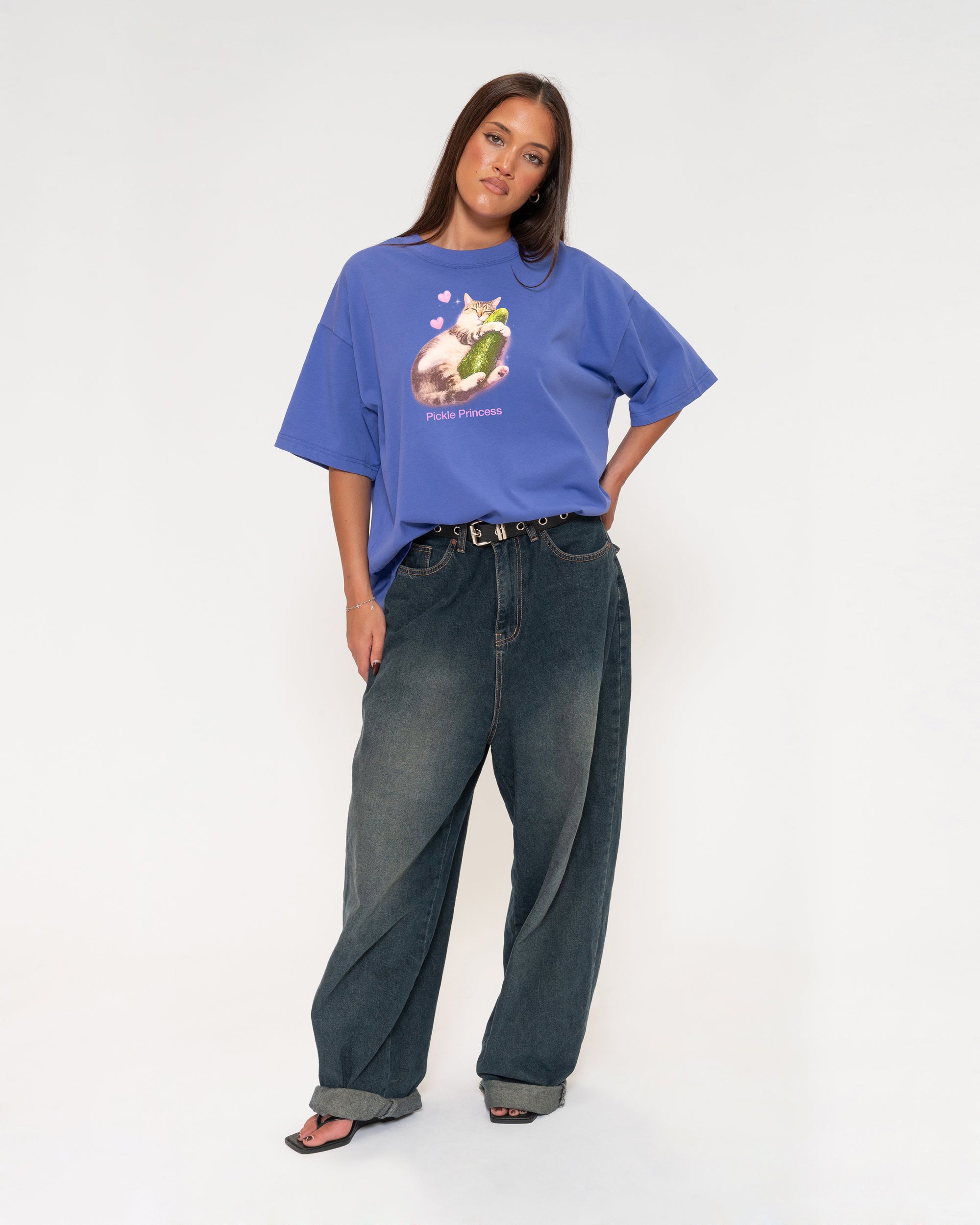  Pickle Princess Purple Boxy Crop Tee