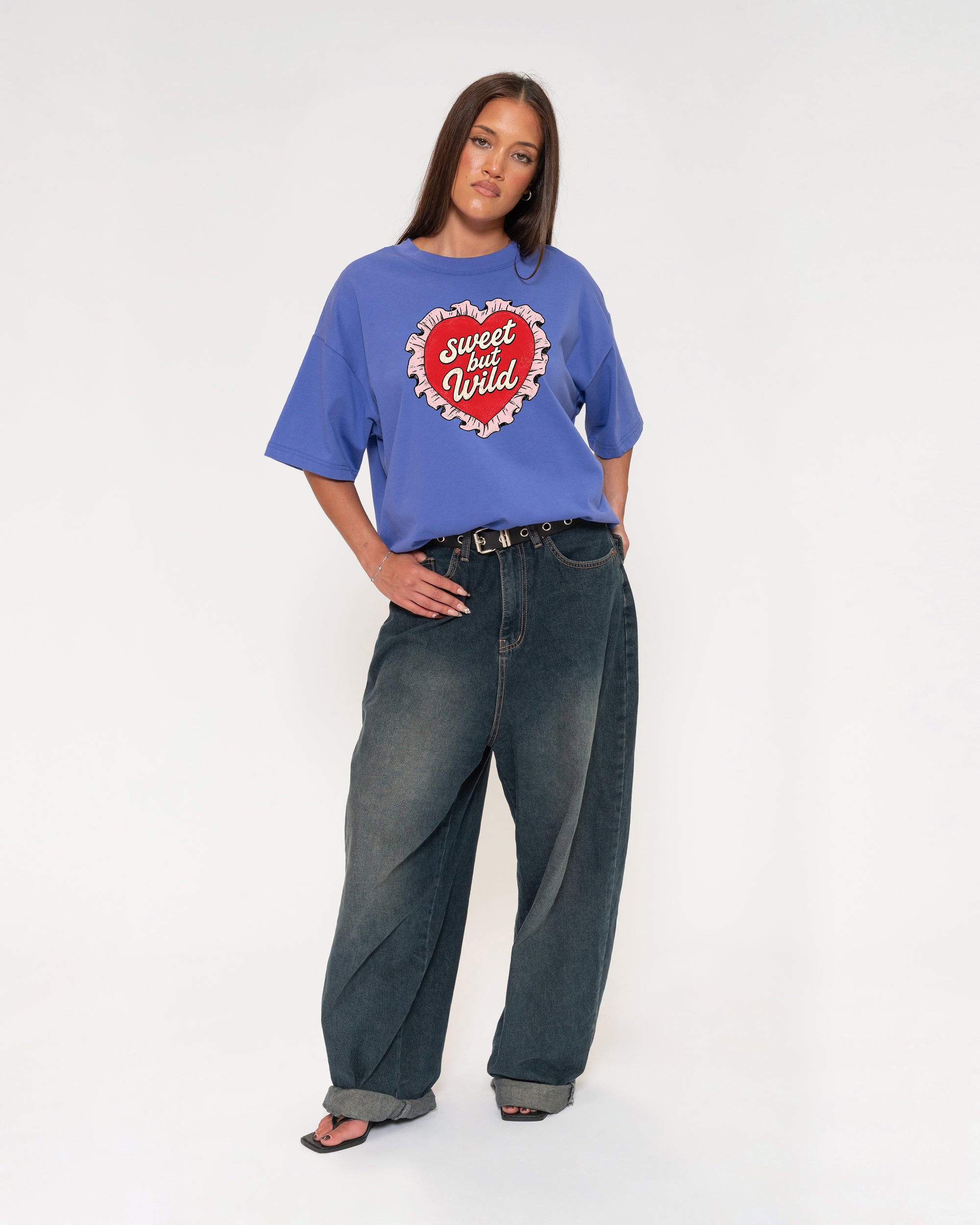 Sweet But Wild Purple Boxy Crop Tee