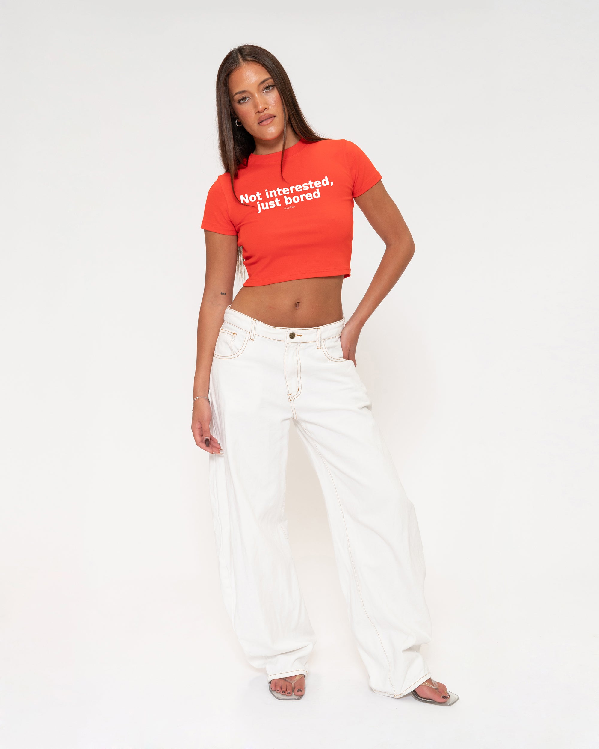 Not Interested, Just Bored Red Baby Tee