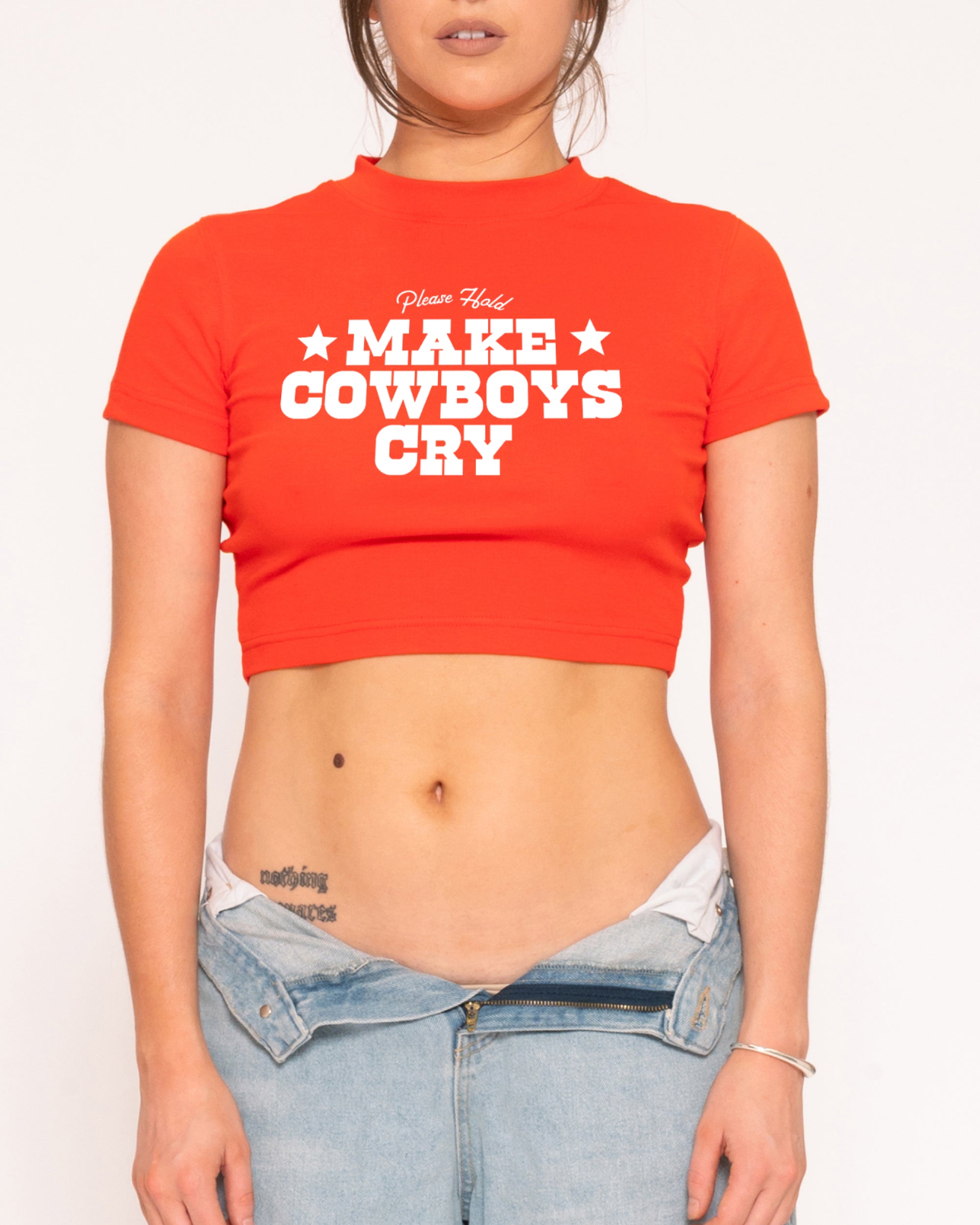 Make Cowboys Cry Red Baby Tee
