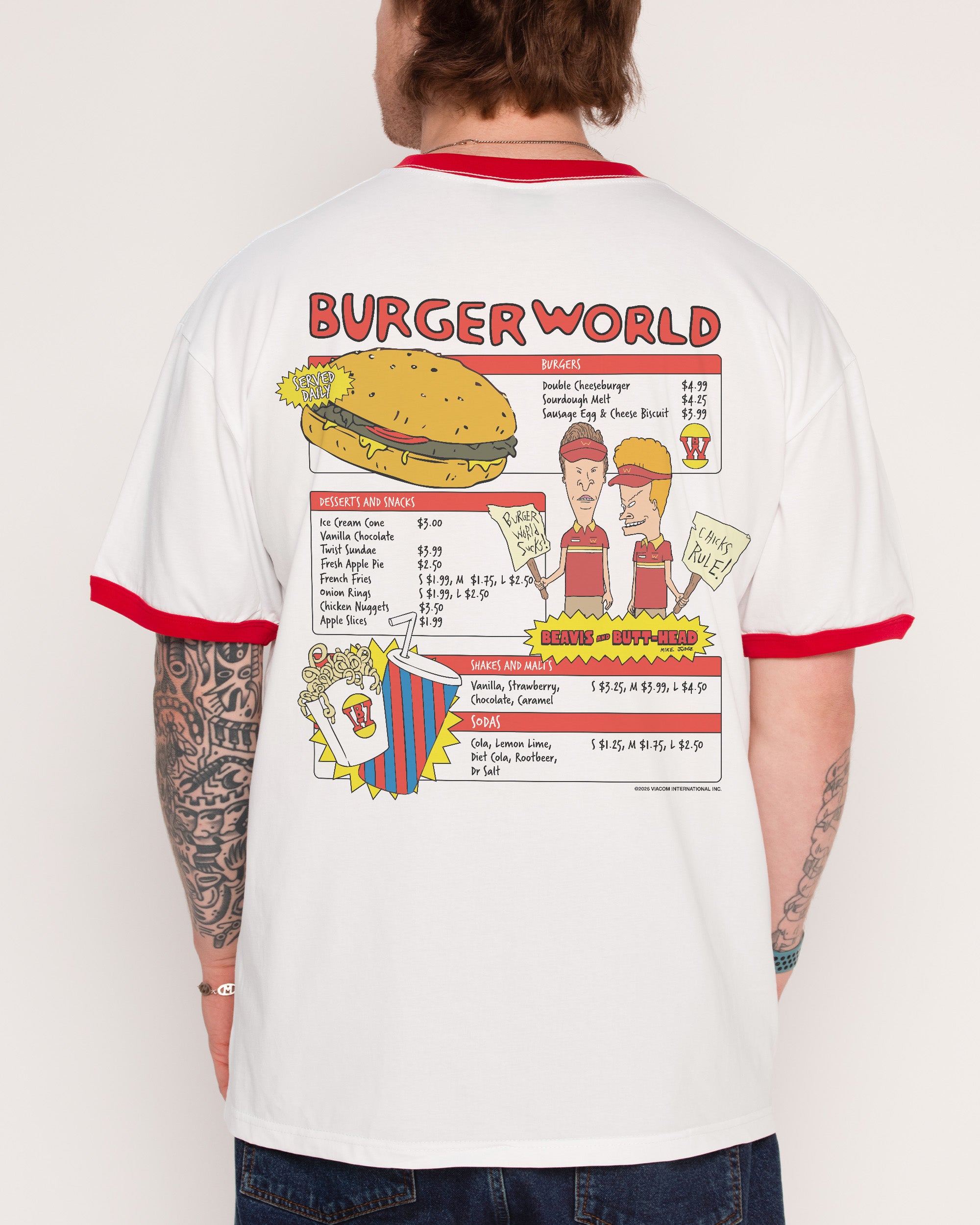 Burger World Red Ringer T-Shirt