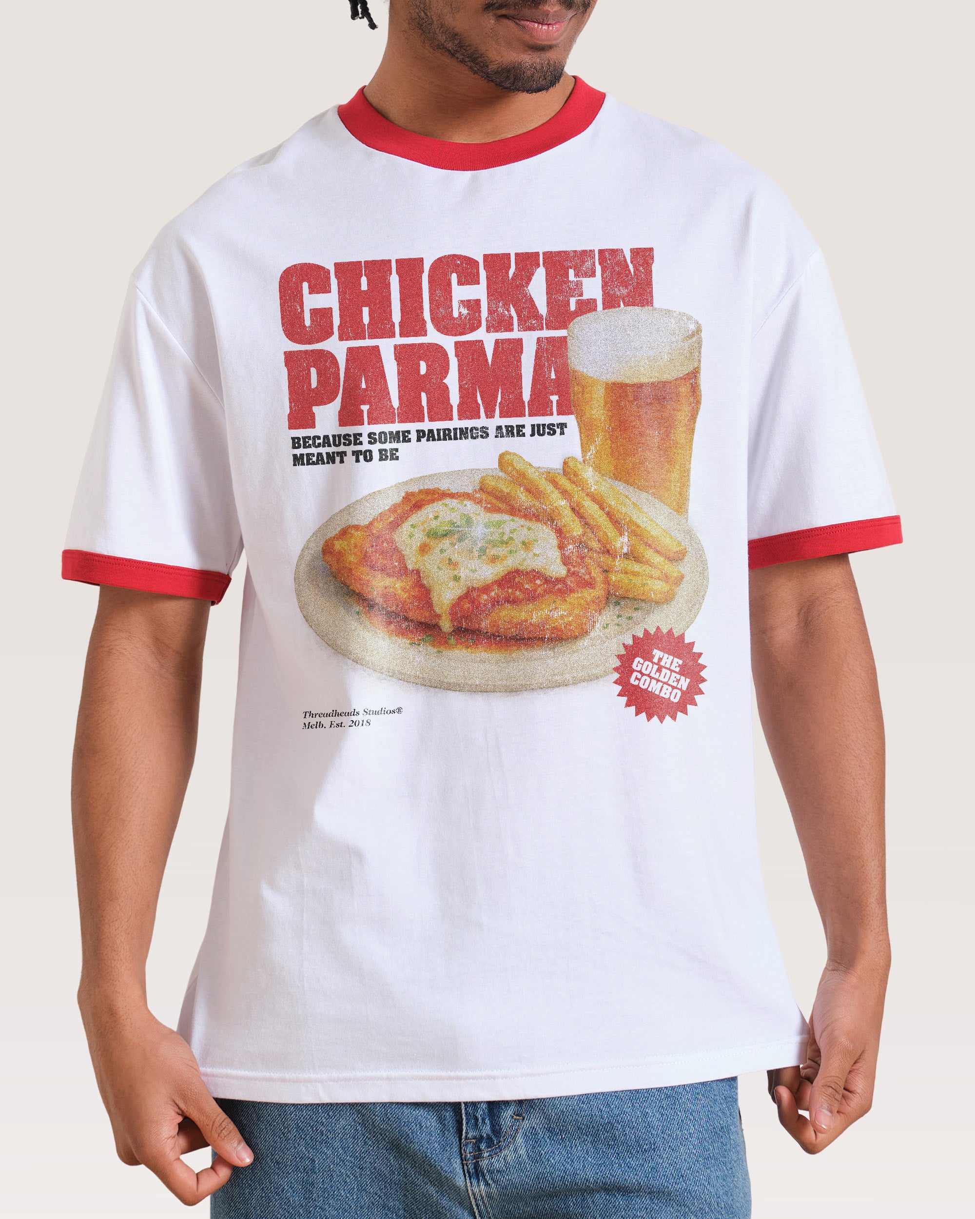 Parma & Pint Red Ringer T-Shirt