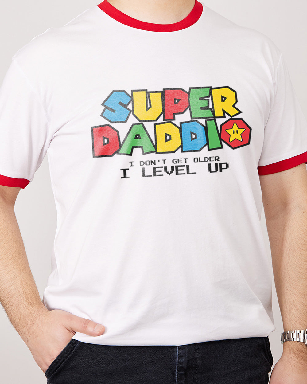 Super Daddio T-Shirt Australia Online #colour_red ringer