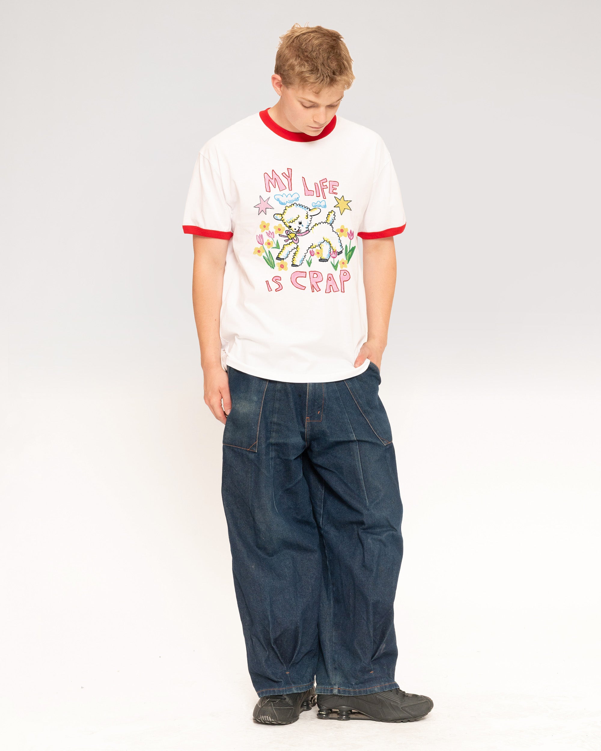 My Life is Crap Red Ringer T-Shirt