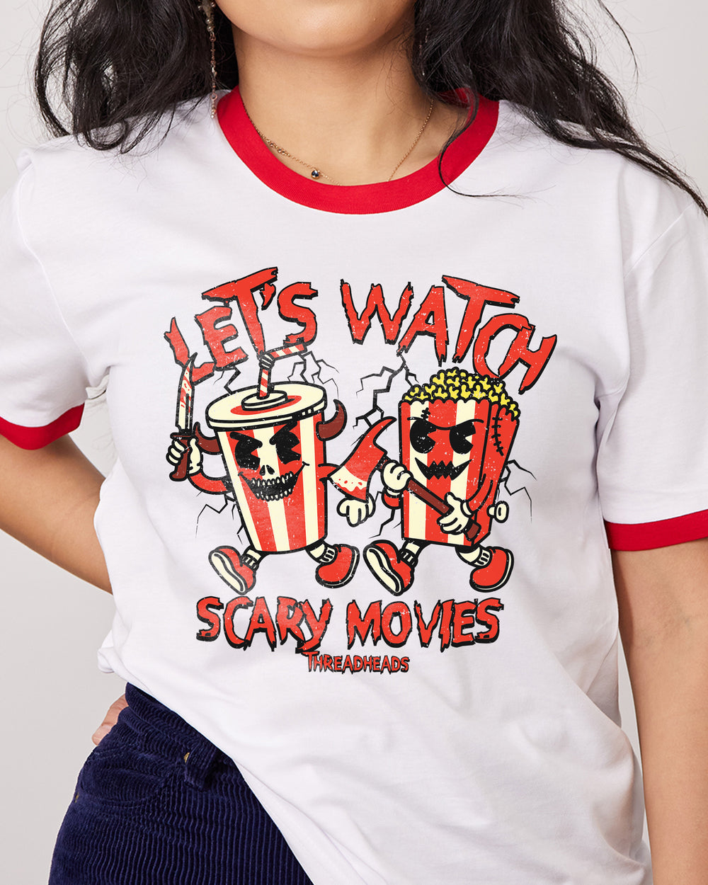Let's Watch Horror Movies T-Shirt | Dark & Alt T-Shirt