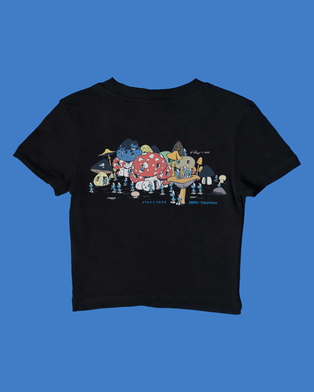 The Vintage Village Baby Tee Offical Smurfs x Threadheads Online