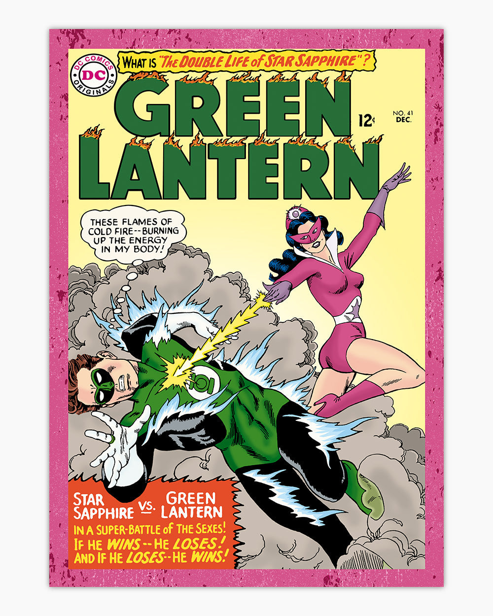 Star Sapphire VS Green Lantern Art Print #colour_Pink