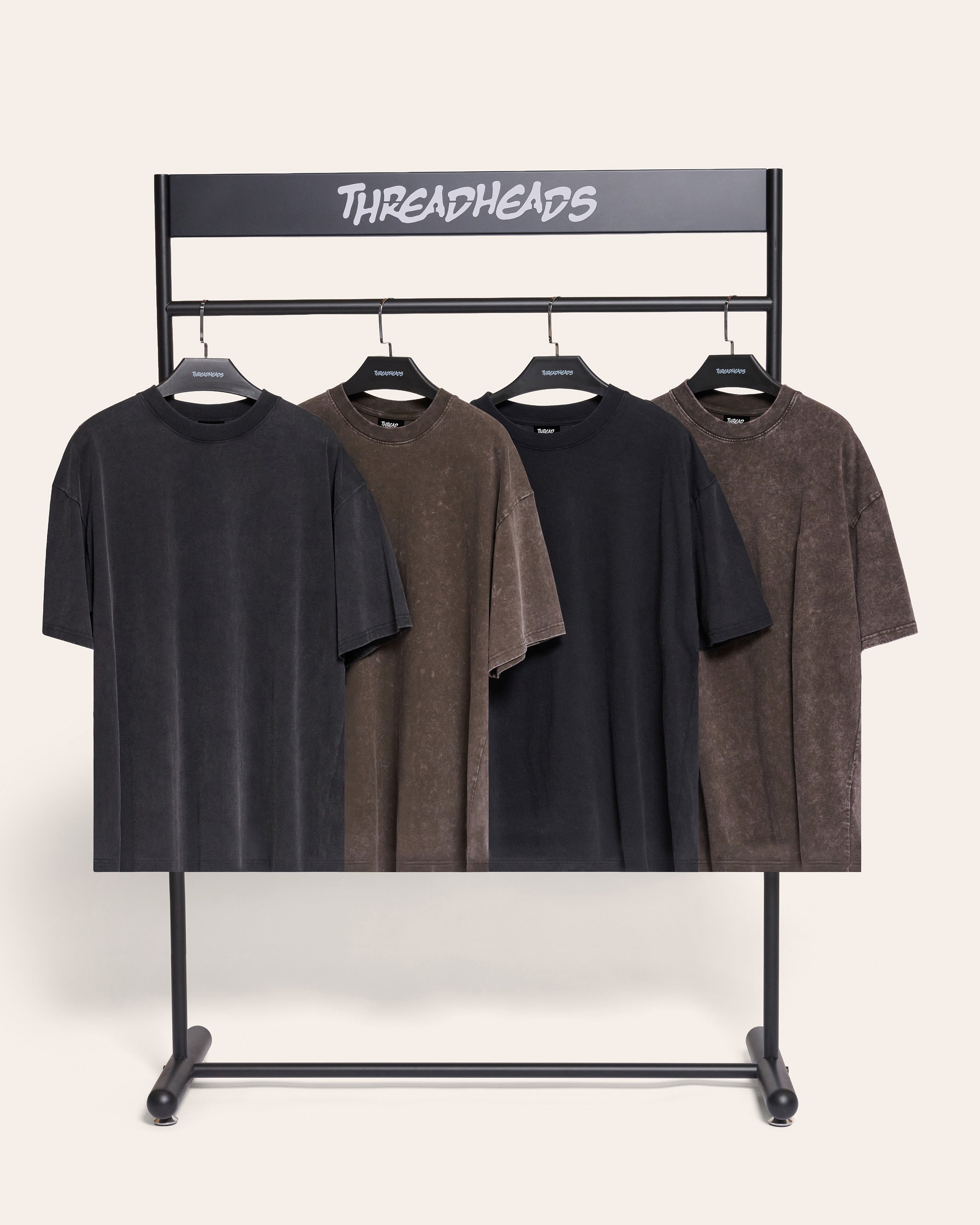 Wash Tee 4 Pack: Black Stone, Grey Stone