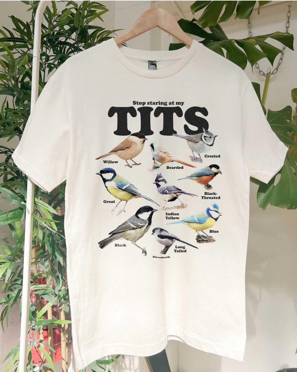 Stop Staring At My Tits T-Shirt Australia Online Natural