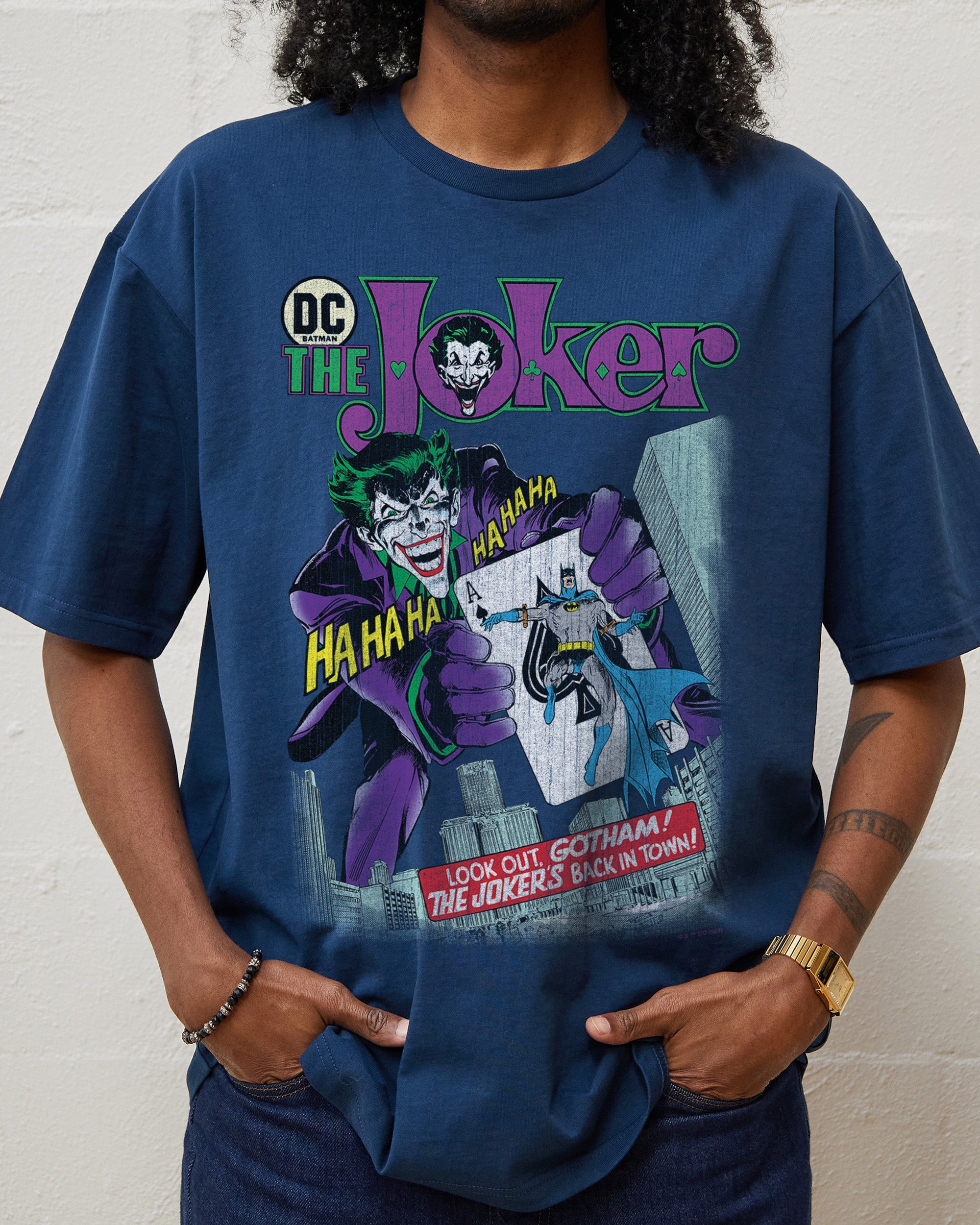 The Joker's Back In Town T-Shirt Australia Online #colour_navy