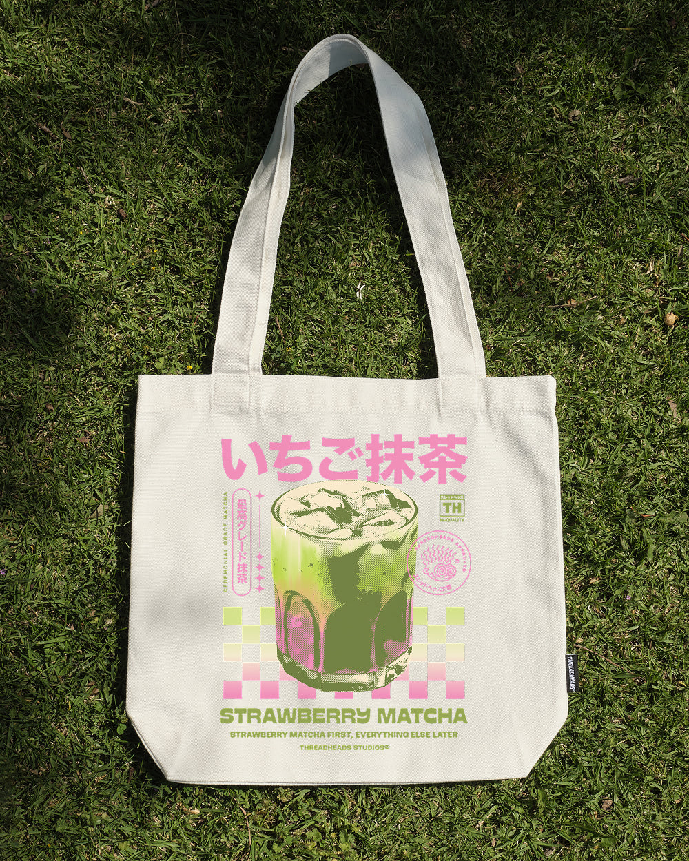 Strawberry Matcha Tote Bag