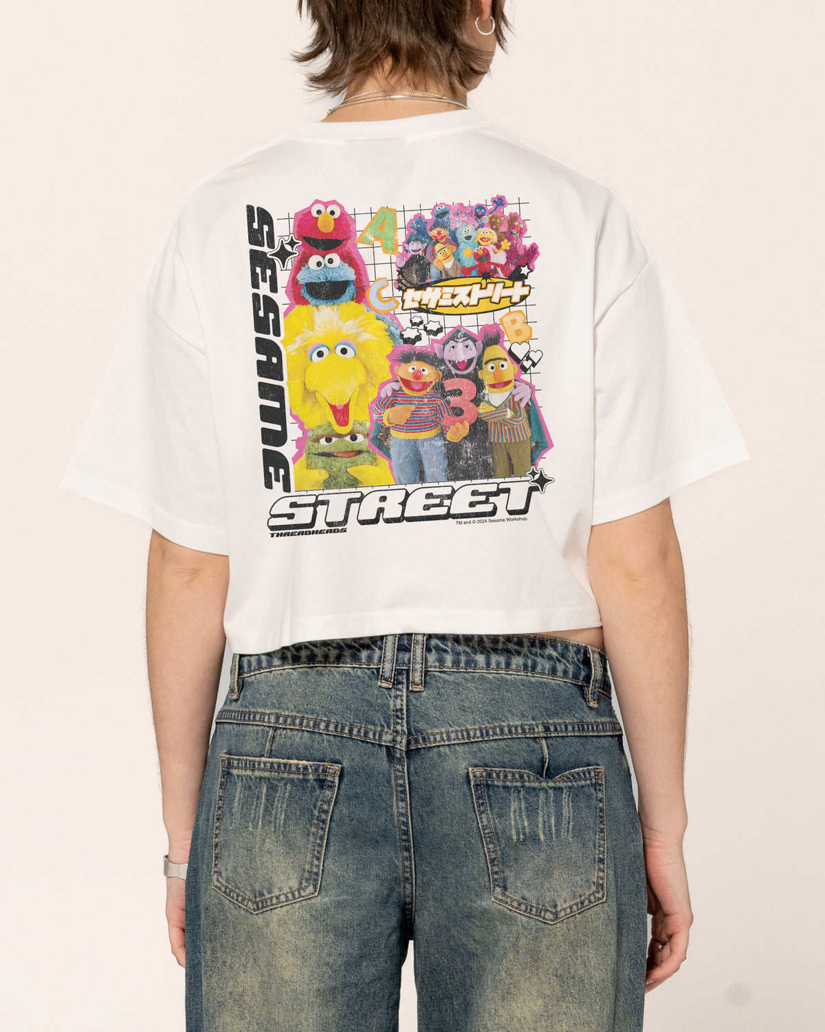 Y2K Sesame White Crop Tee