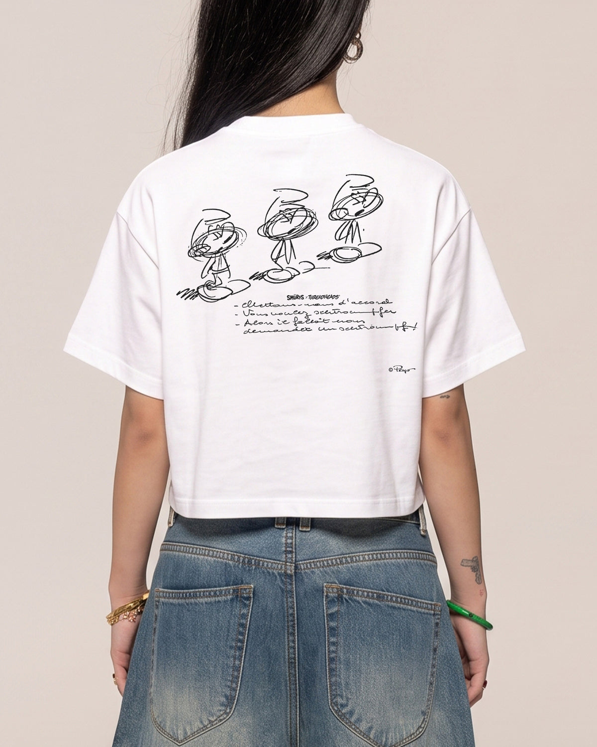 Should of Asked for a Smurf White Crop Tee