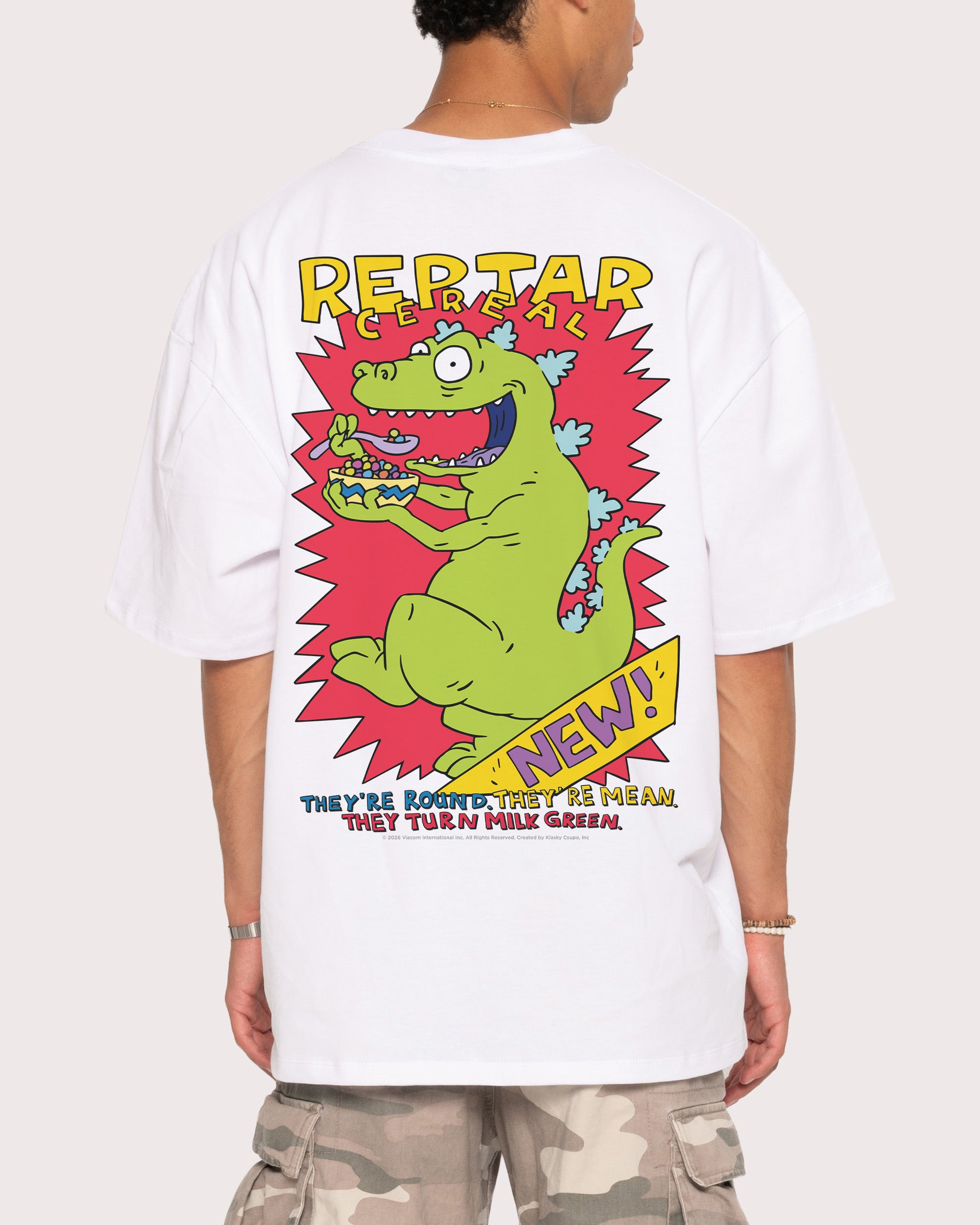 Reptar Cereal White Oversized Tee