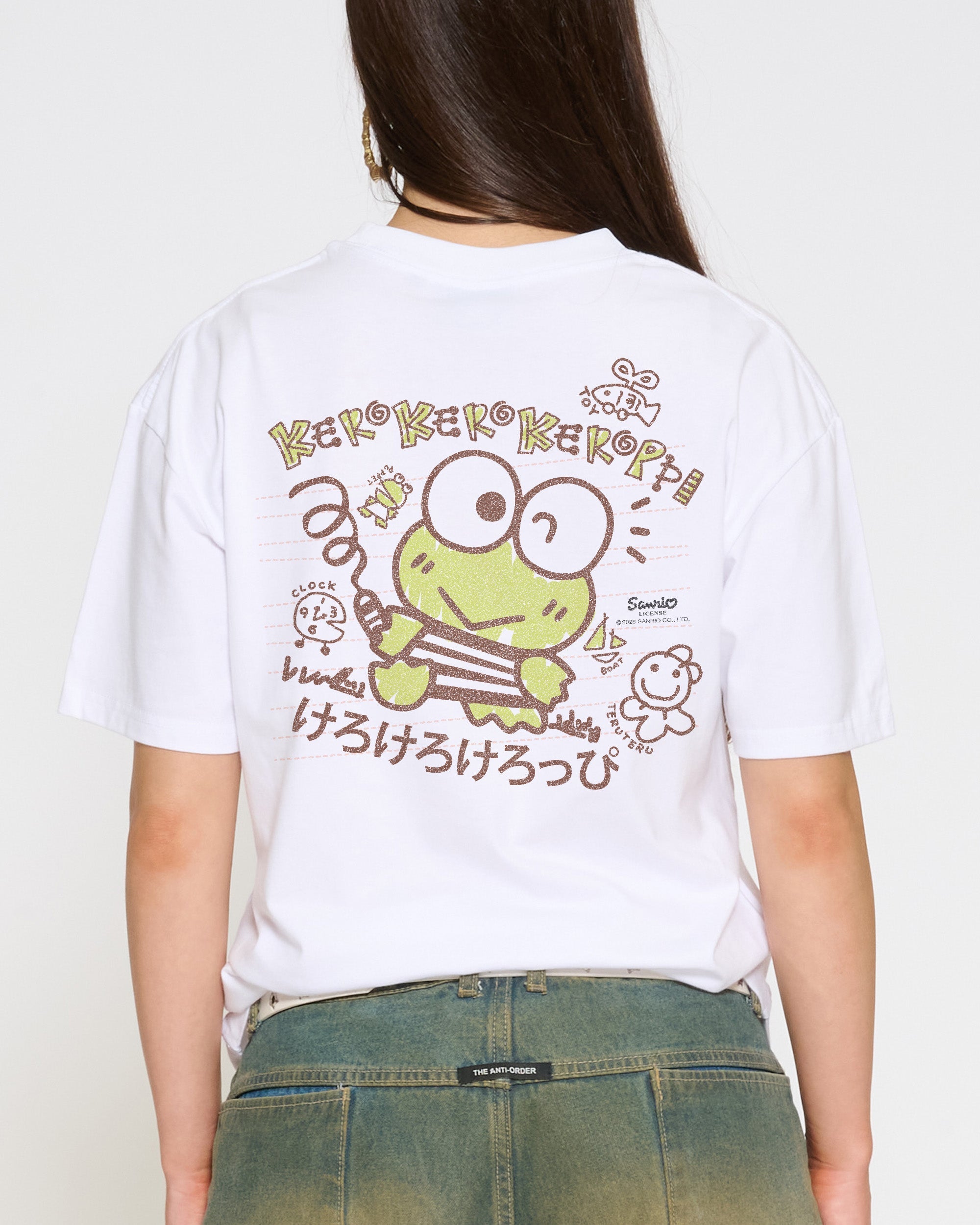 Keroppi Scribble T-Shirt Official Hello Kitty and Friends collab Threadheads