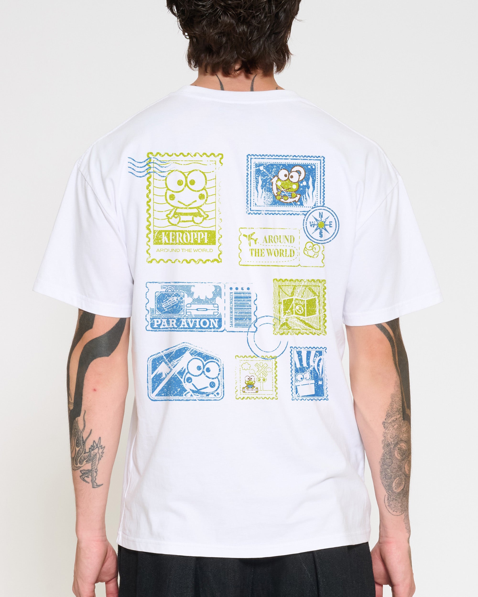 Keroppi Stamp T-Shirt Official Hello Kitty and Friends collab Threadheads