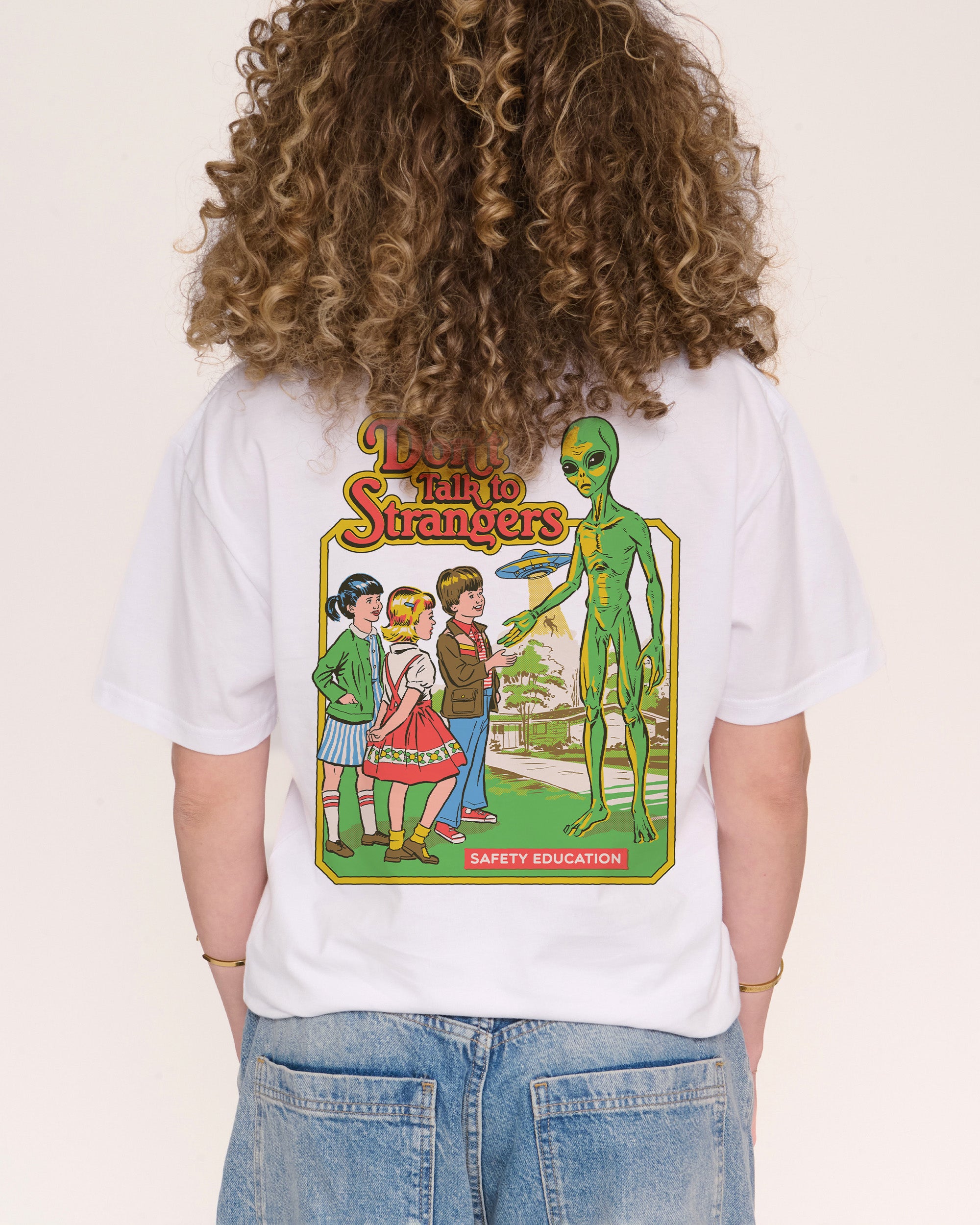Don't Talk to Strangers Front and Back T-Shirt | Designed by