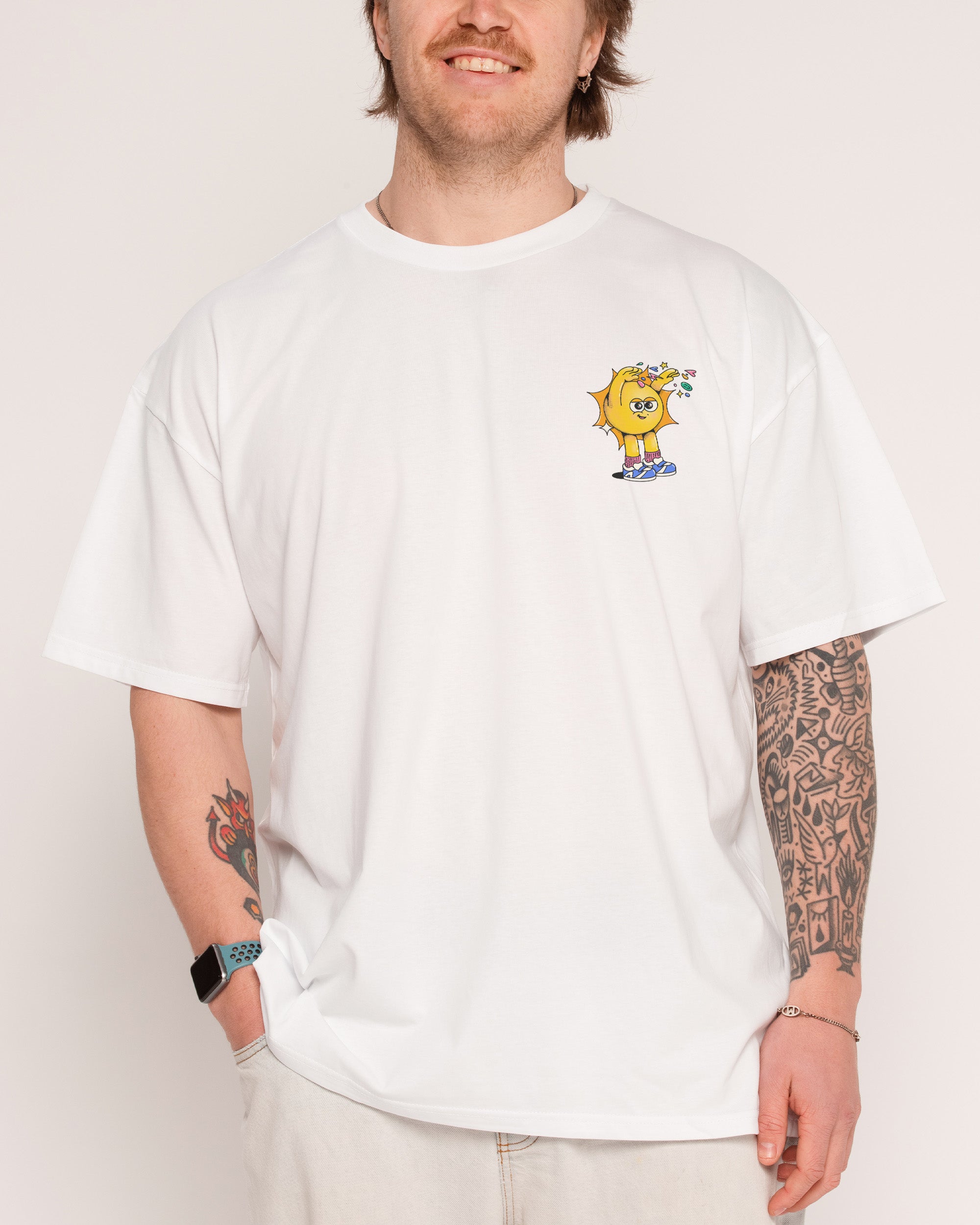 Hit Em' With the Good Vibes White T-Shirt