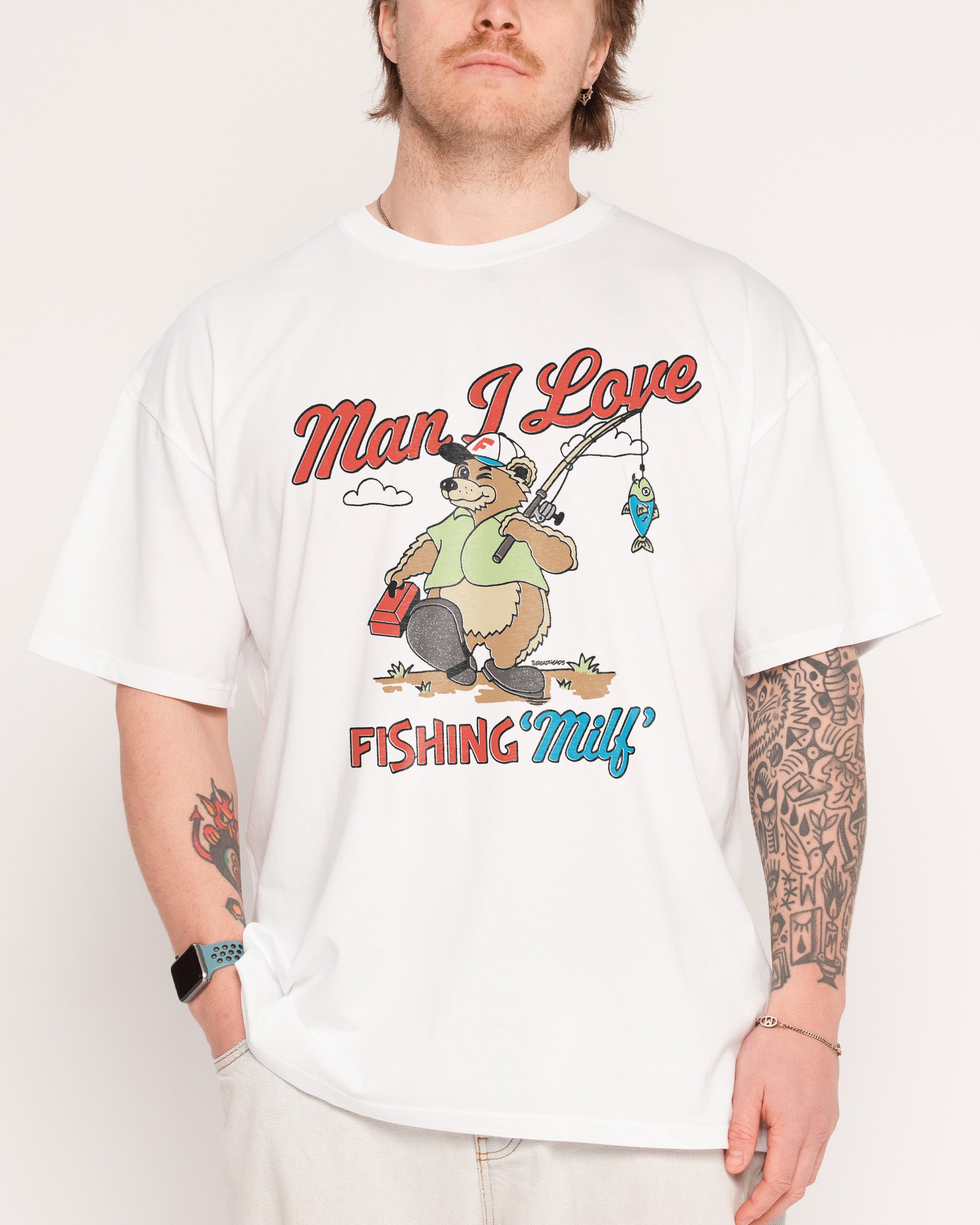 MILF Fishing White T-Shirt