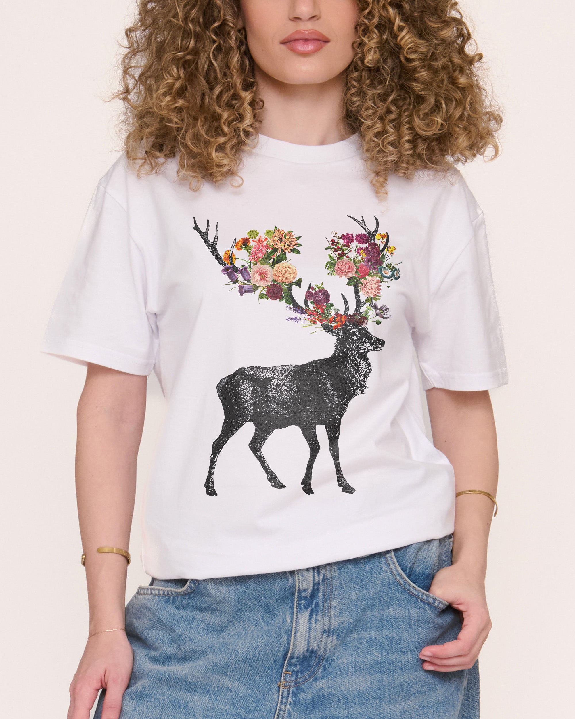 Spring Itself Deer Floral T-Shirt