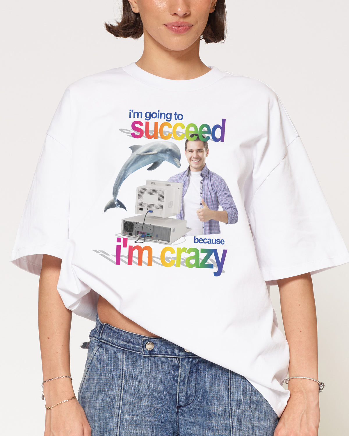 I’m going to succeed White Oversized Tee