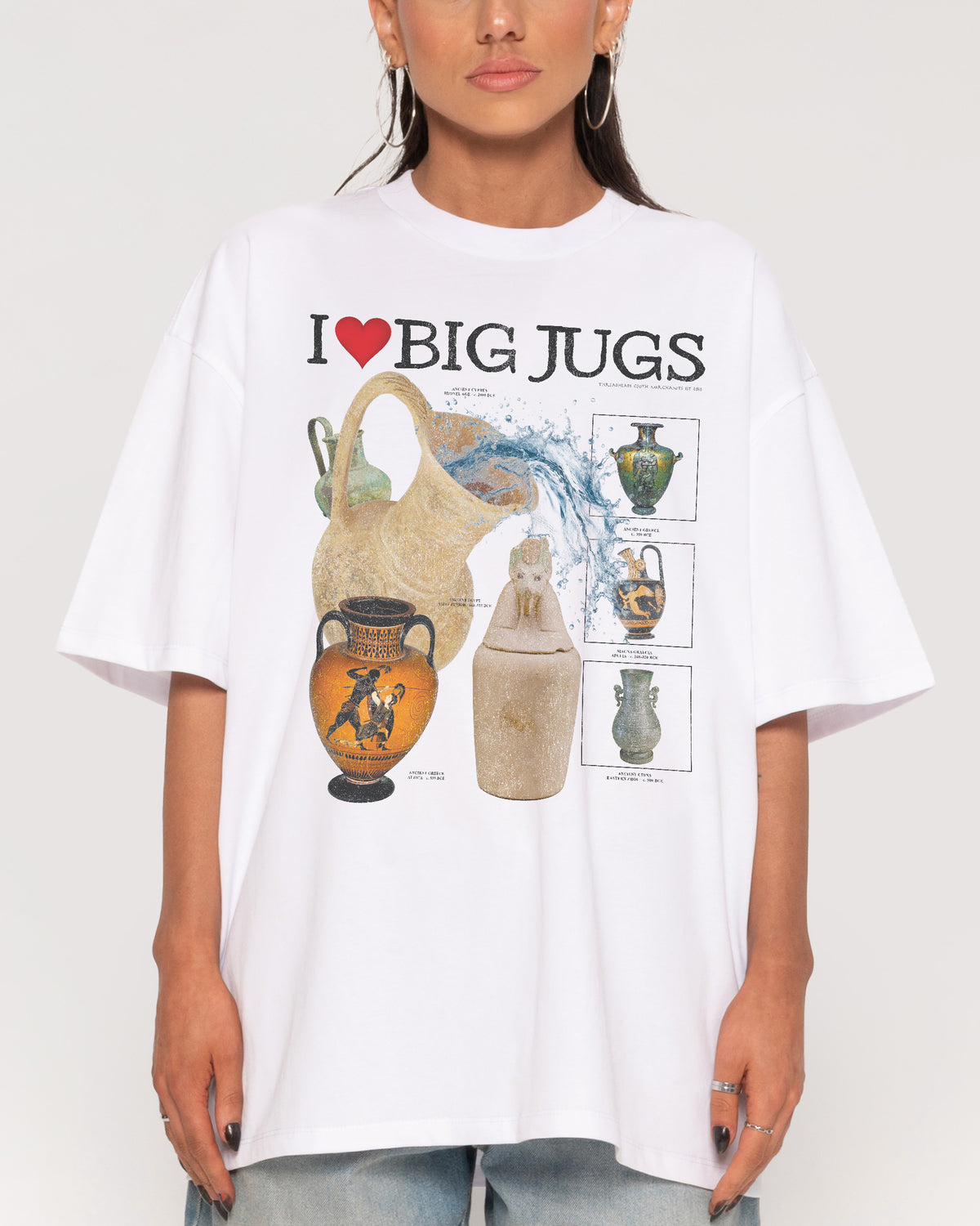 I Love Big Jugs White Oversized Tee
