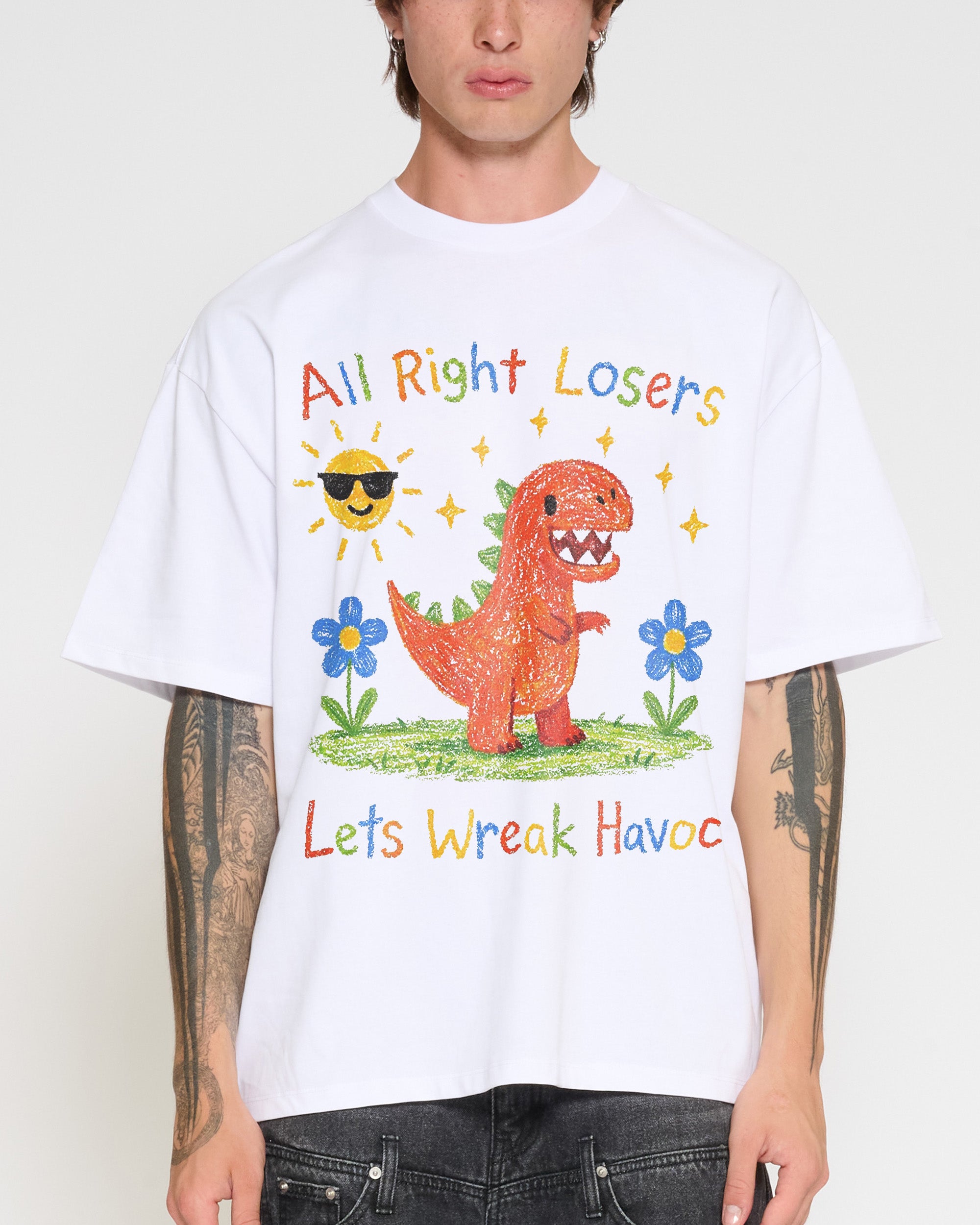 Lets Wreak Havoc White Oversized Tee