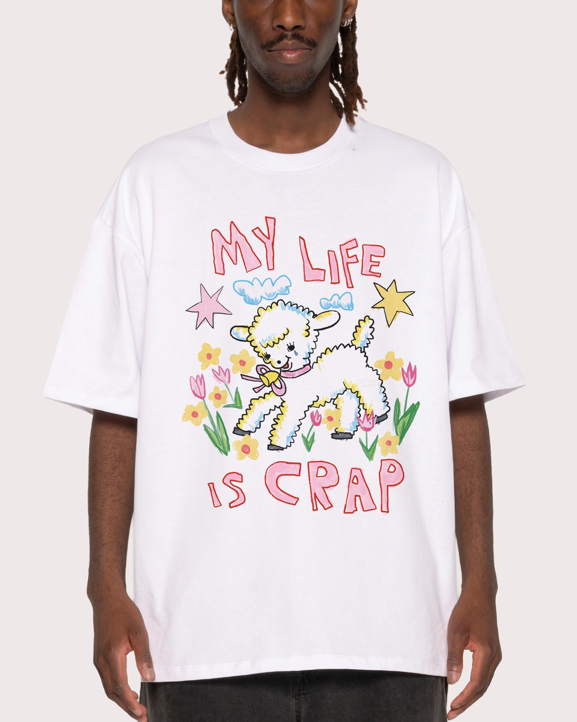 My Life is Crap White Oversized Tee