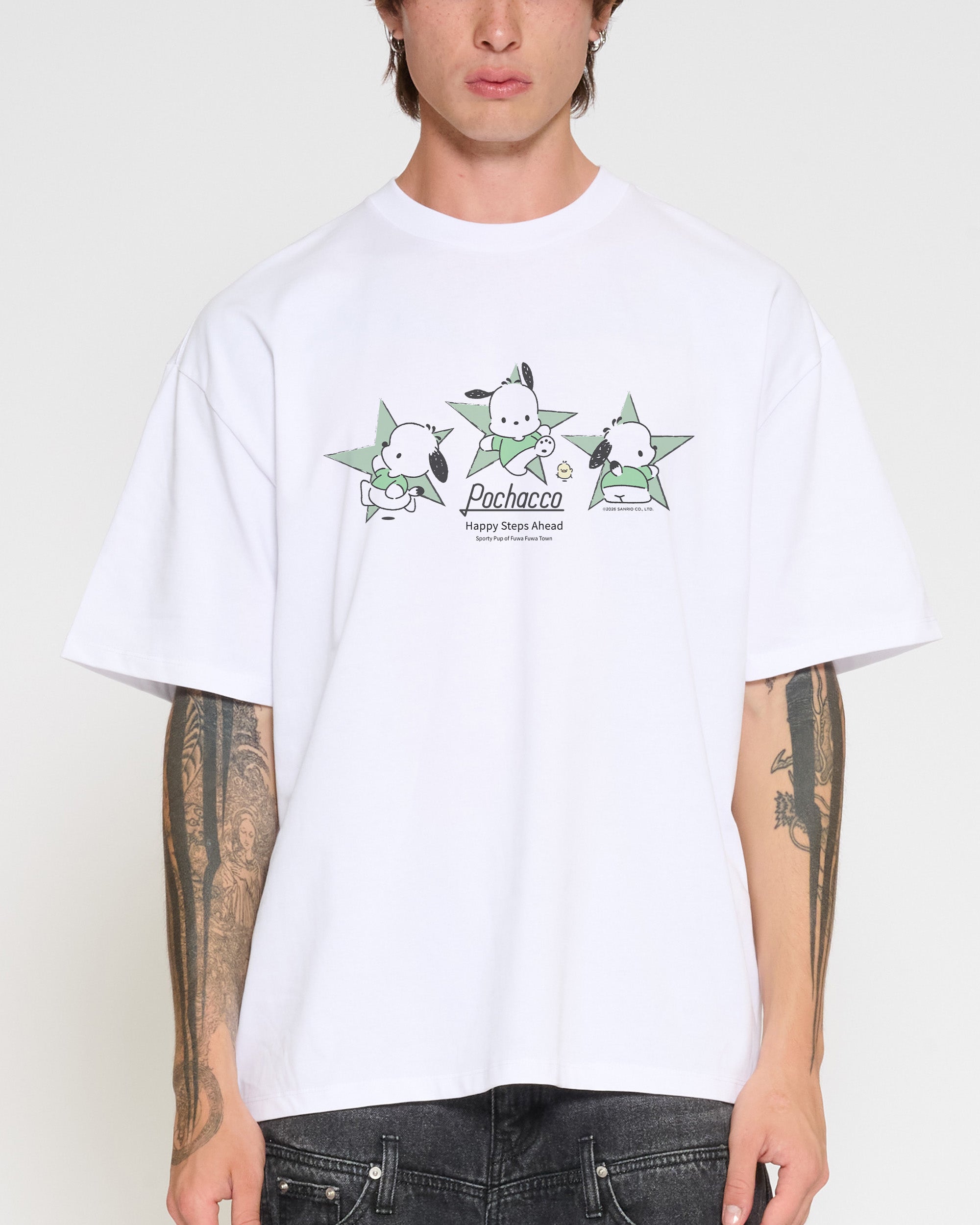 Pochacco Happy Steps Oversized Tee Official Hello Kitty and Friends collab Threadheads