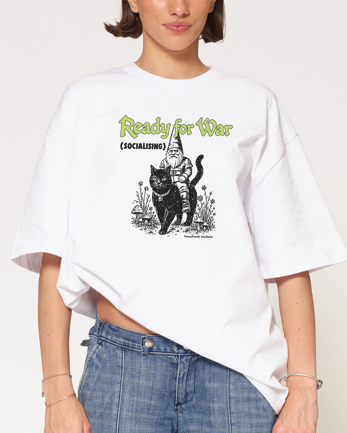 Ready for war White Oversized Tee