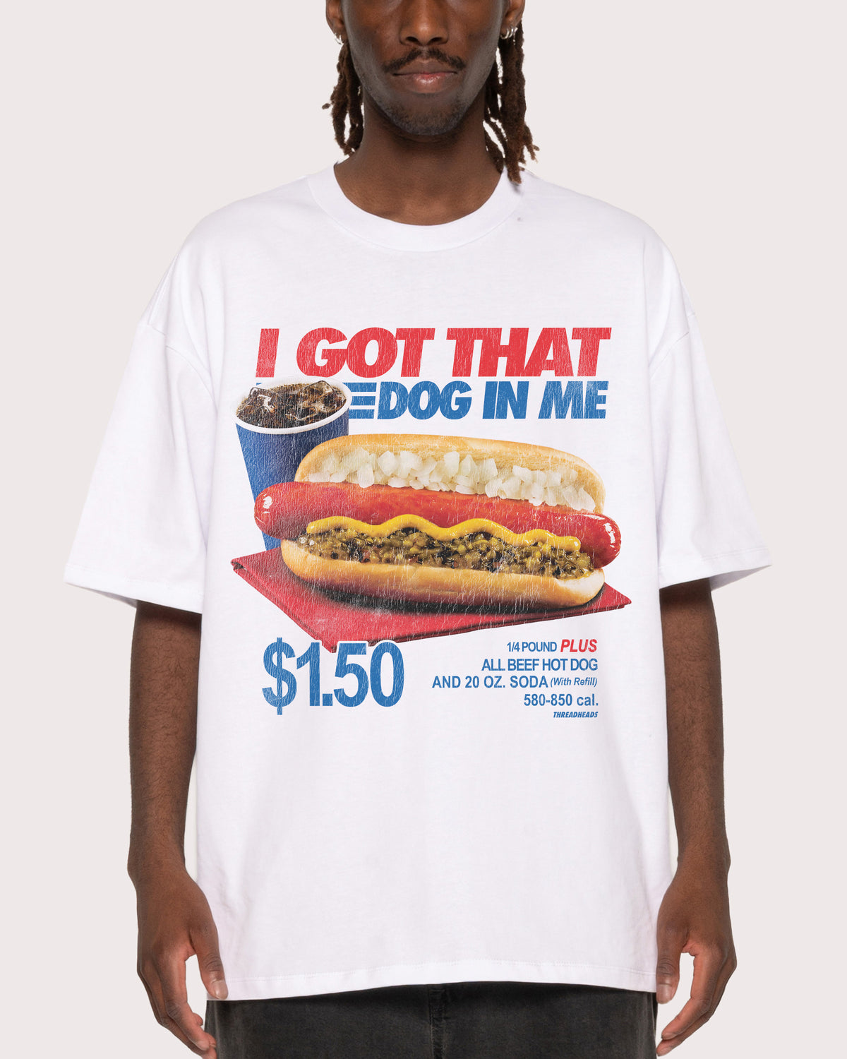 I Got That Dog In Me White Oversized Tee
